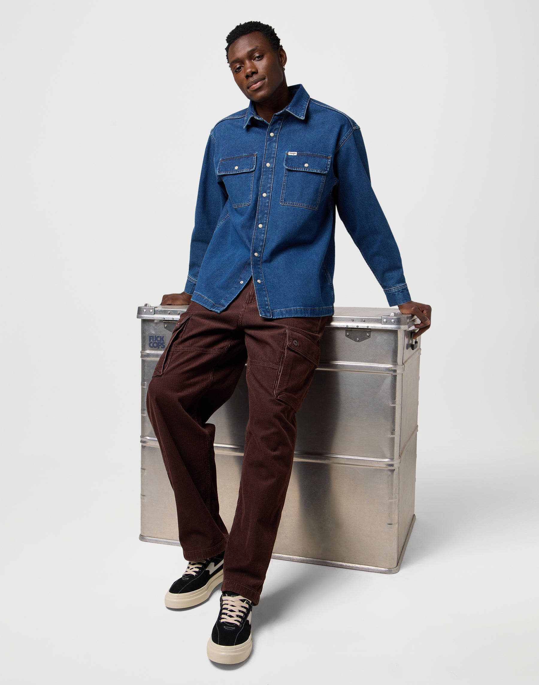 Camicie Wrangler blu retrò con sovracamicia