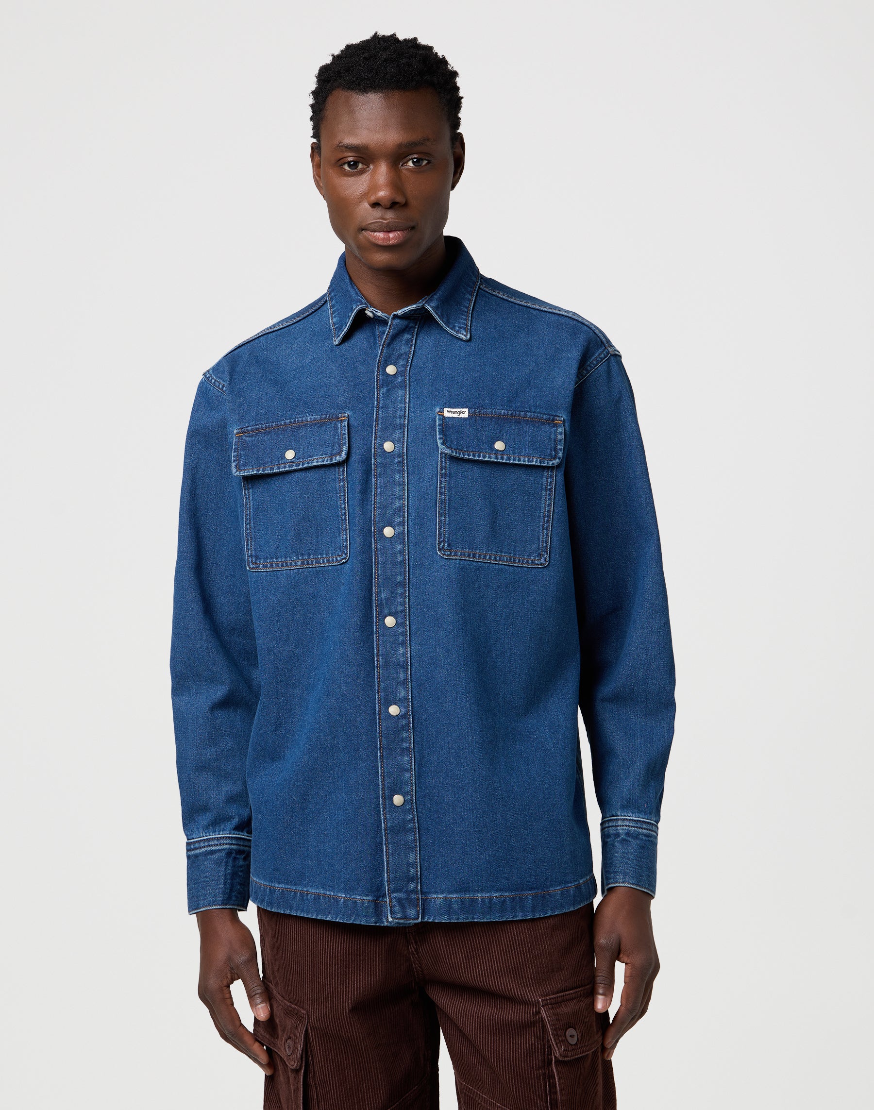 Camicie Wrangler blu retrò con sovracamicia
