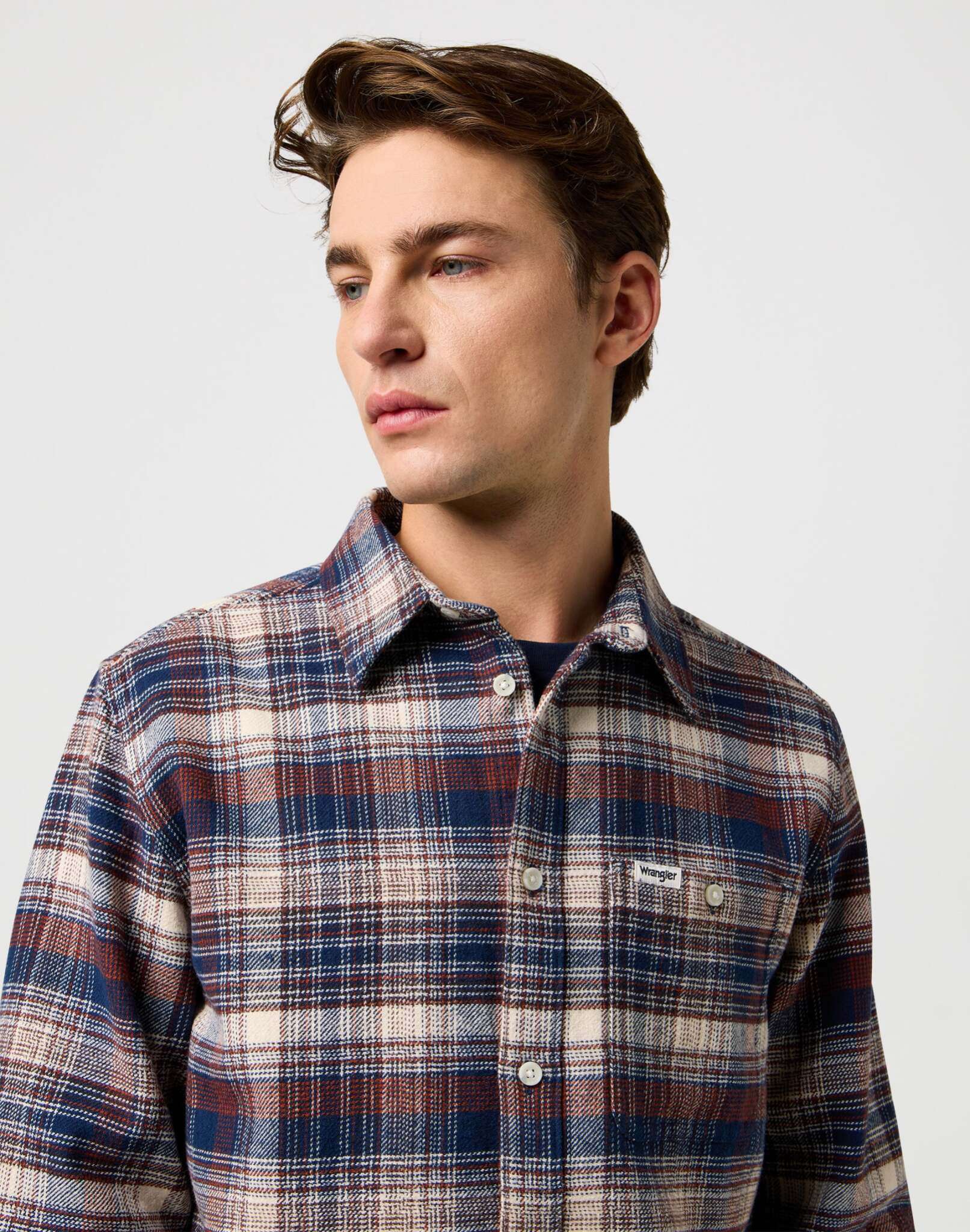 Camicia spazzolata da 1 pz. in camicie Wrangler Navy Birch