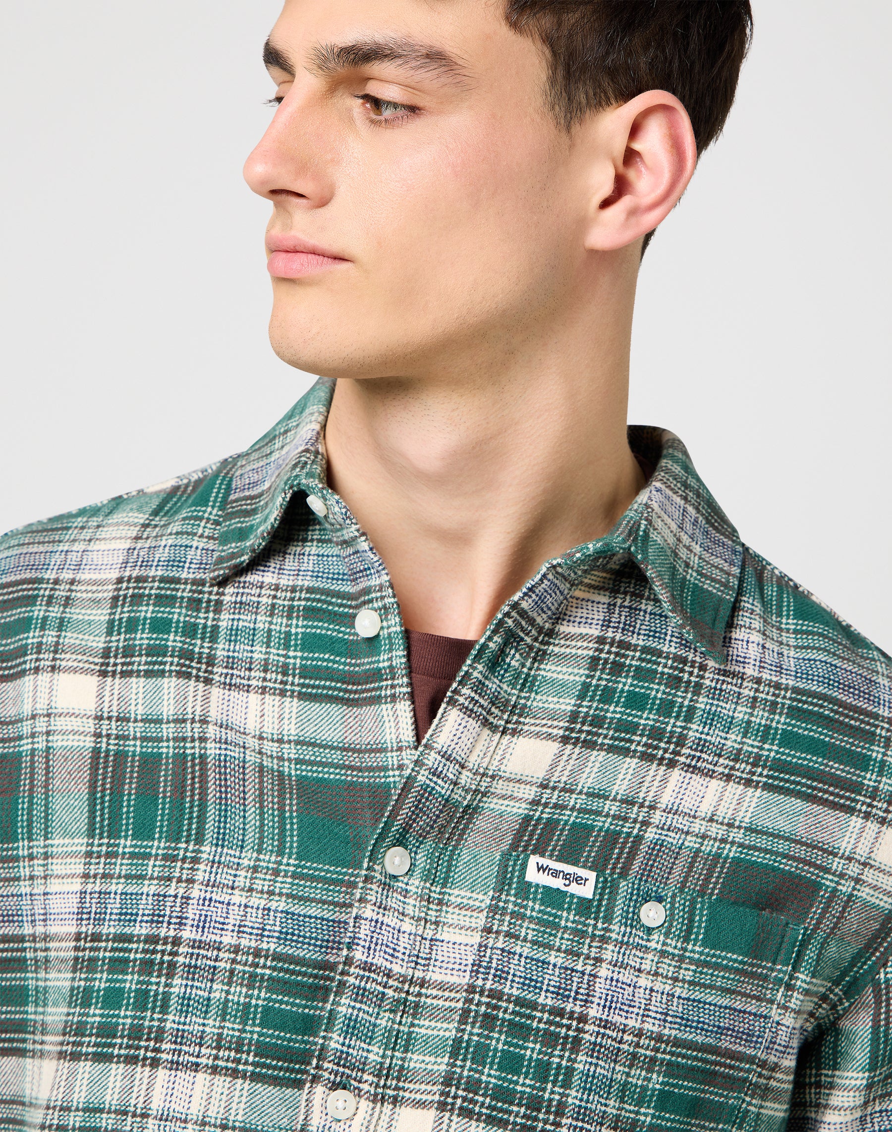 Camicia spazzolata da 1 pezzo in betulla verde Camicie Wrangler