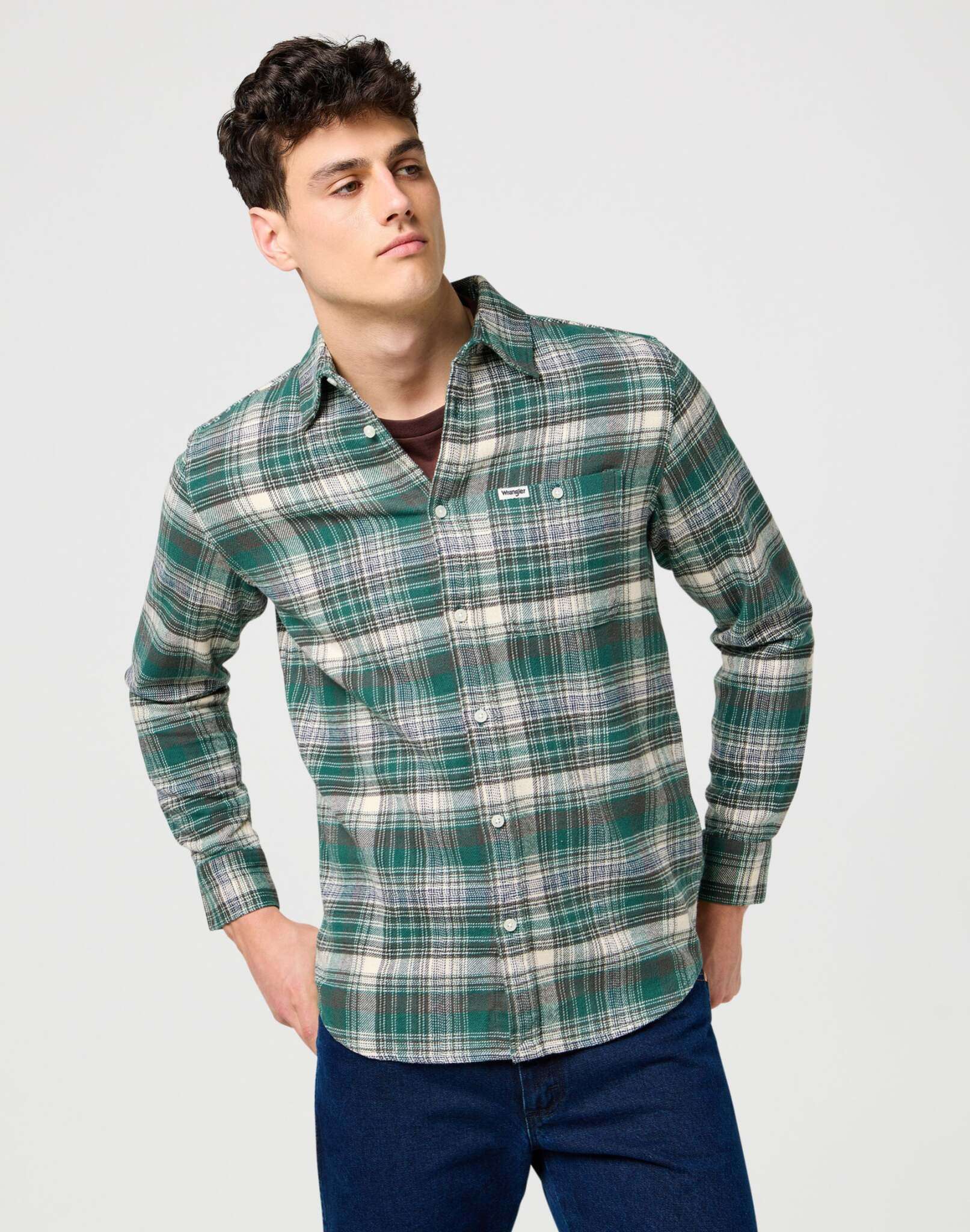 Camicia spazzolata da 1 pezzo in betulla verde Camicie Wrangler