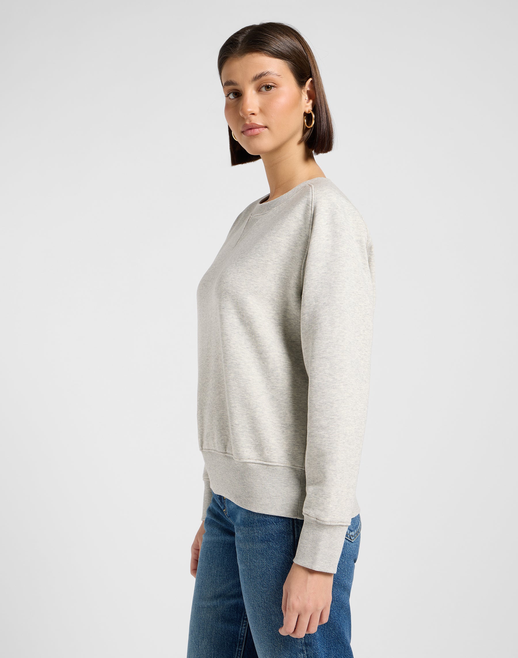 Felpa Raglan Crew Sws in grigio Heather Lee