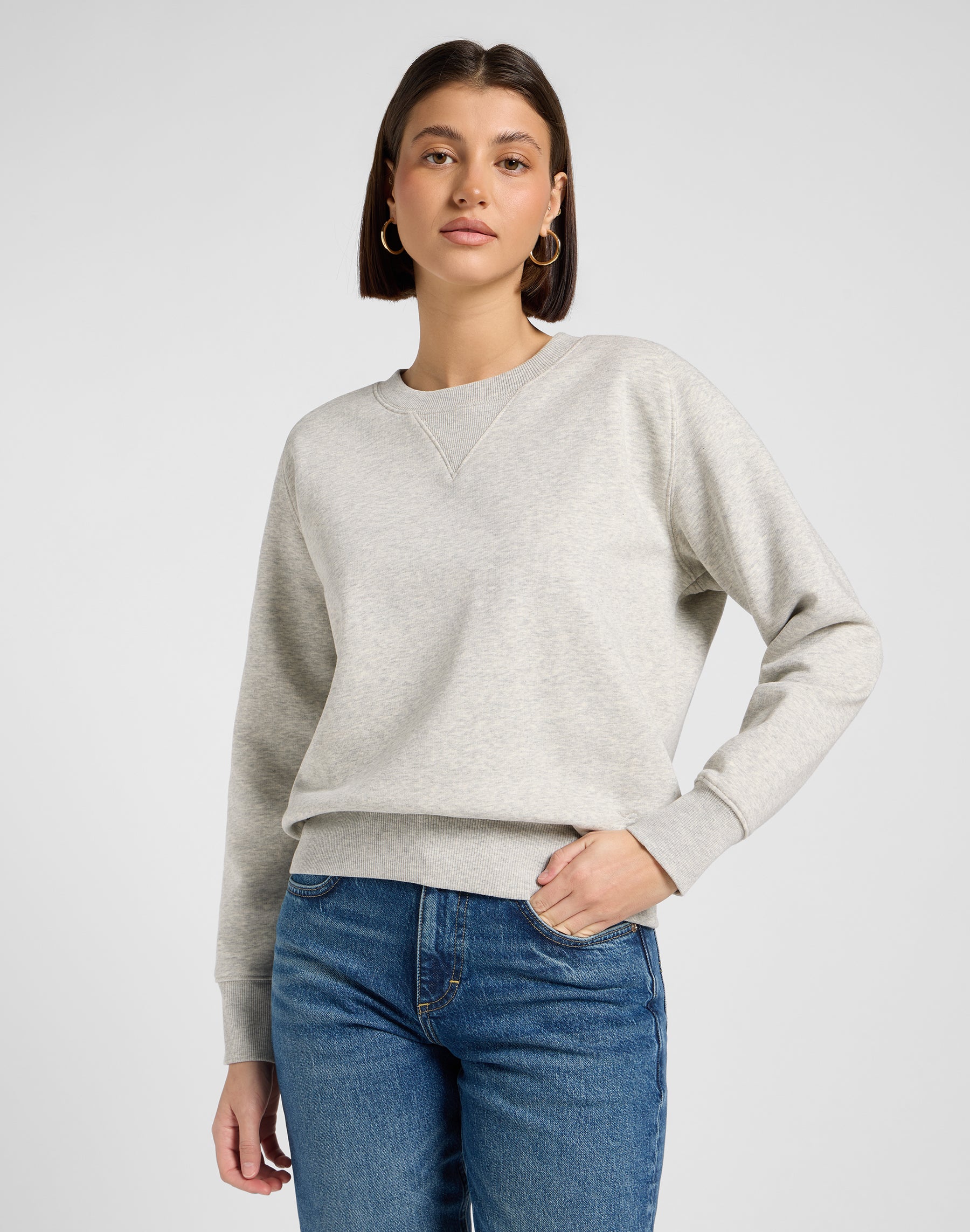 Felpa Raglan Crew Sws in grigio Heather Lee