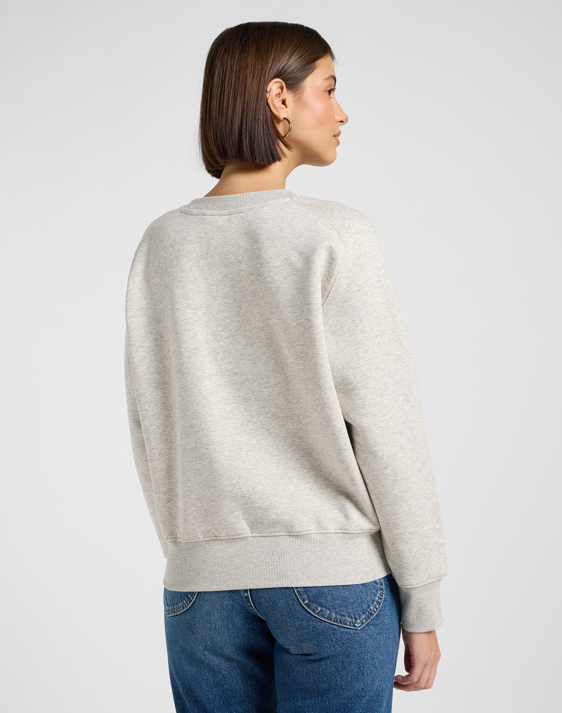 Felpa Raglan Crew Sws in grigio Heather Lee