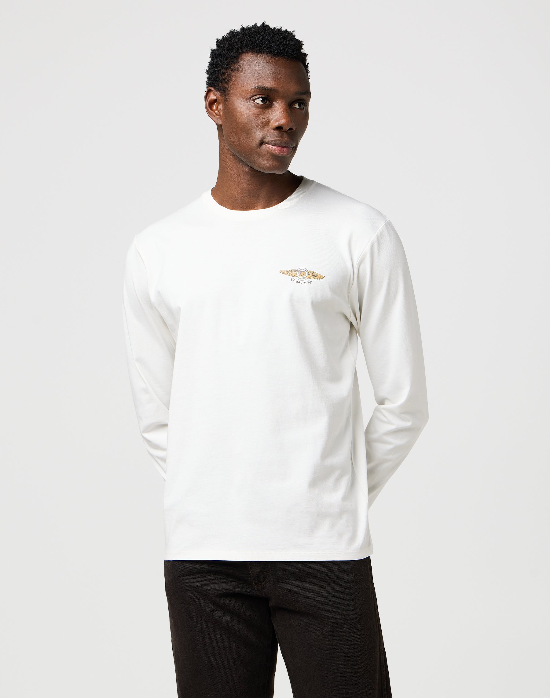 Ls Americana Tee in Bianco Usato Magliette Wrangler