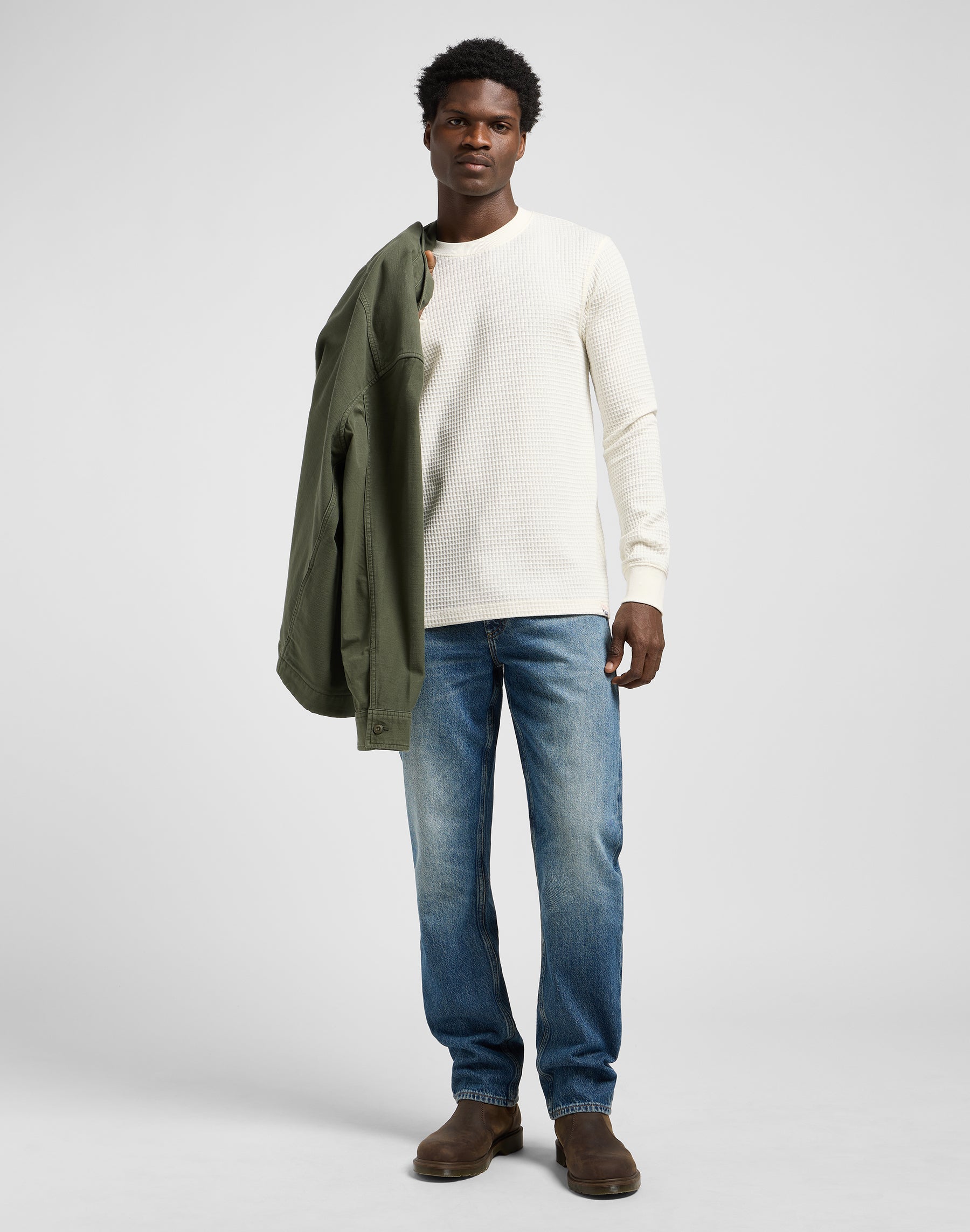 Ls Waffle Tee in Ecru T-Shirt Lee