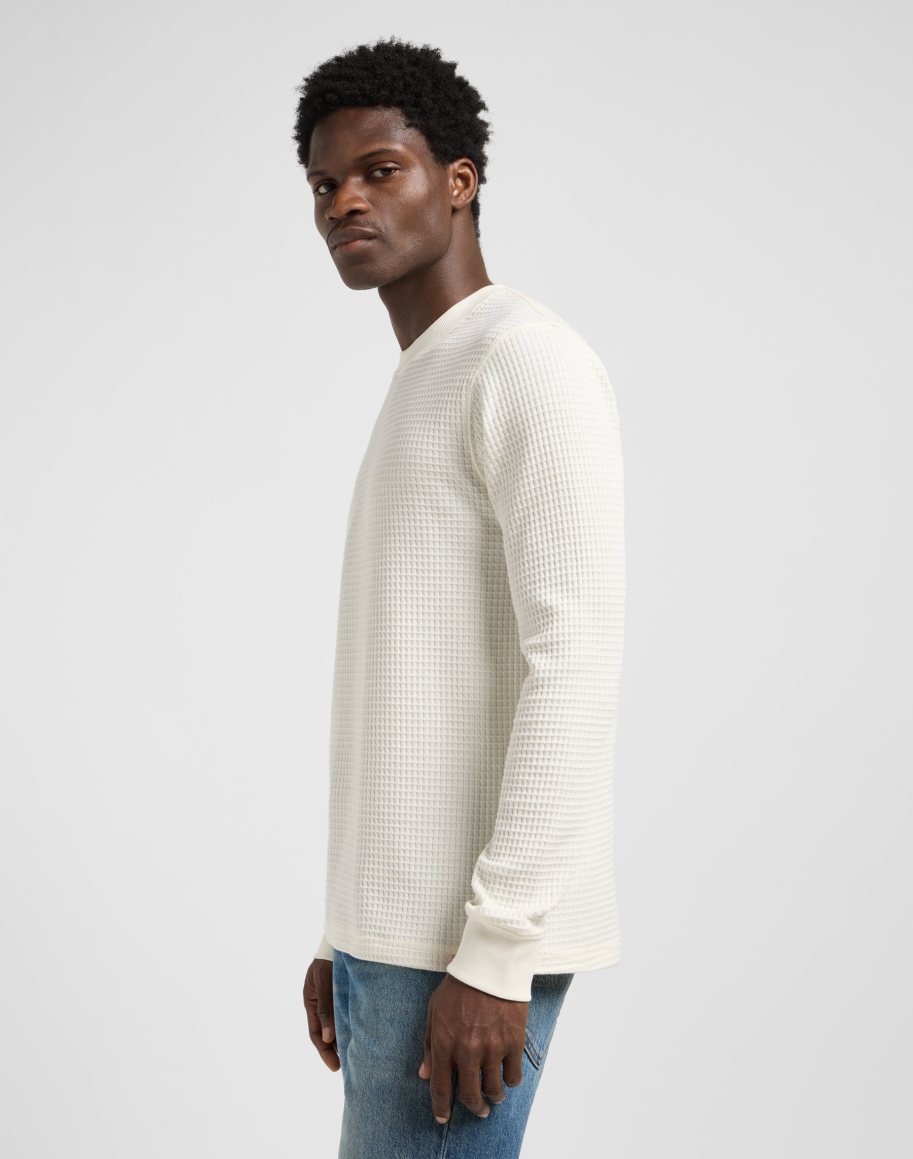 Ls Waffle Tee in Ecru T-Shirt Lee