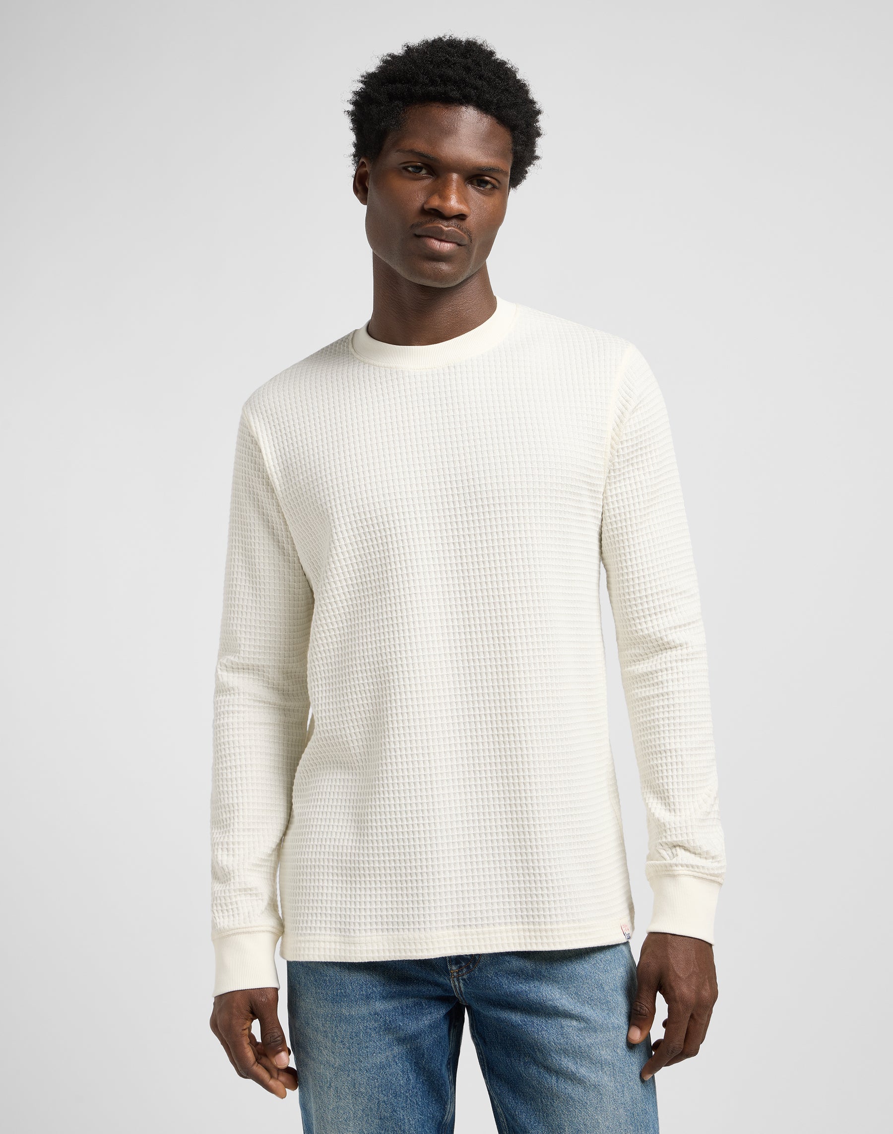 Ls Waffle Tee in Ecru T-Shirt Lee