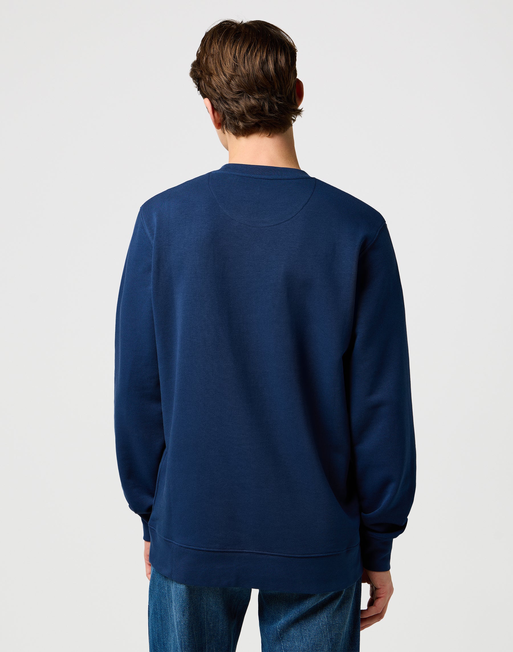 Felpa Americana Crew in Navy Wrangler