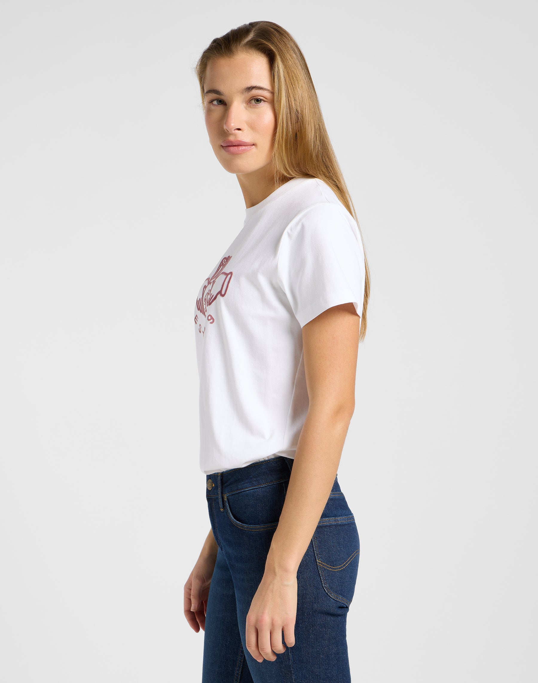Maglietta grafica piccola 1 in Ecru T-Shirt Lee