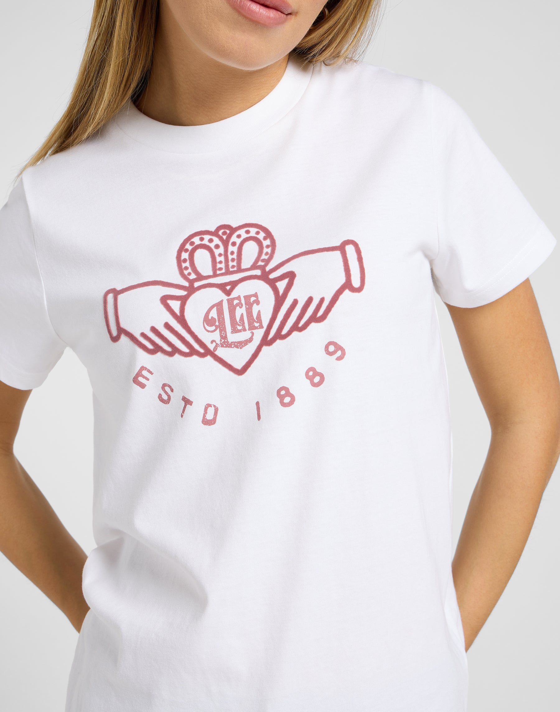 Maglietta grafica piccola 1 in Ecru T-Shirt Lee