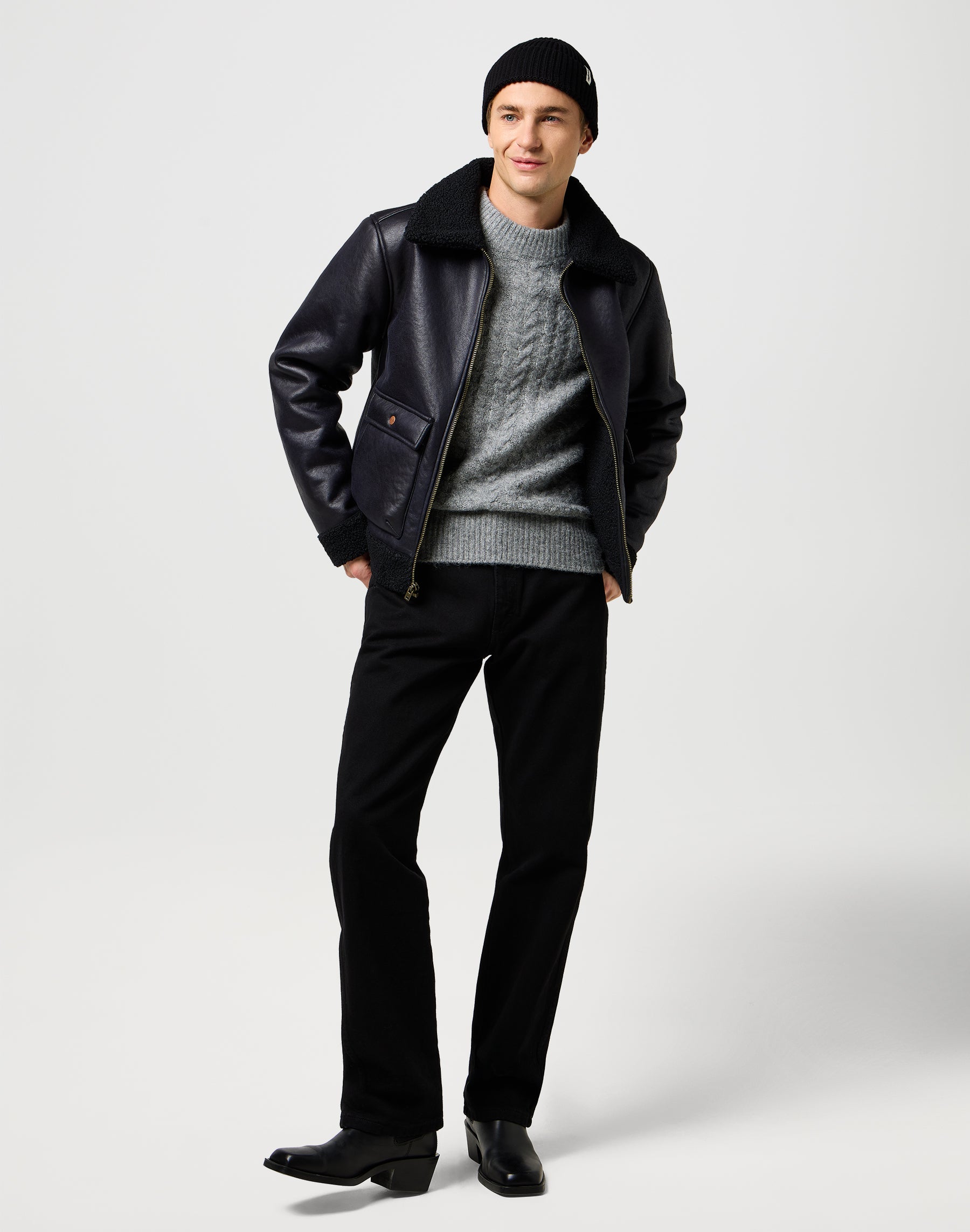 Berretto Sign Off con cappuccio nero Wrangler