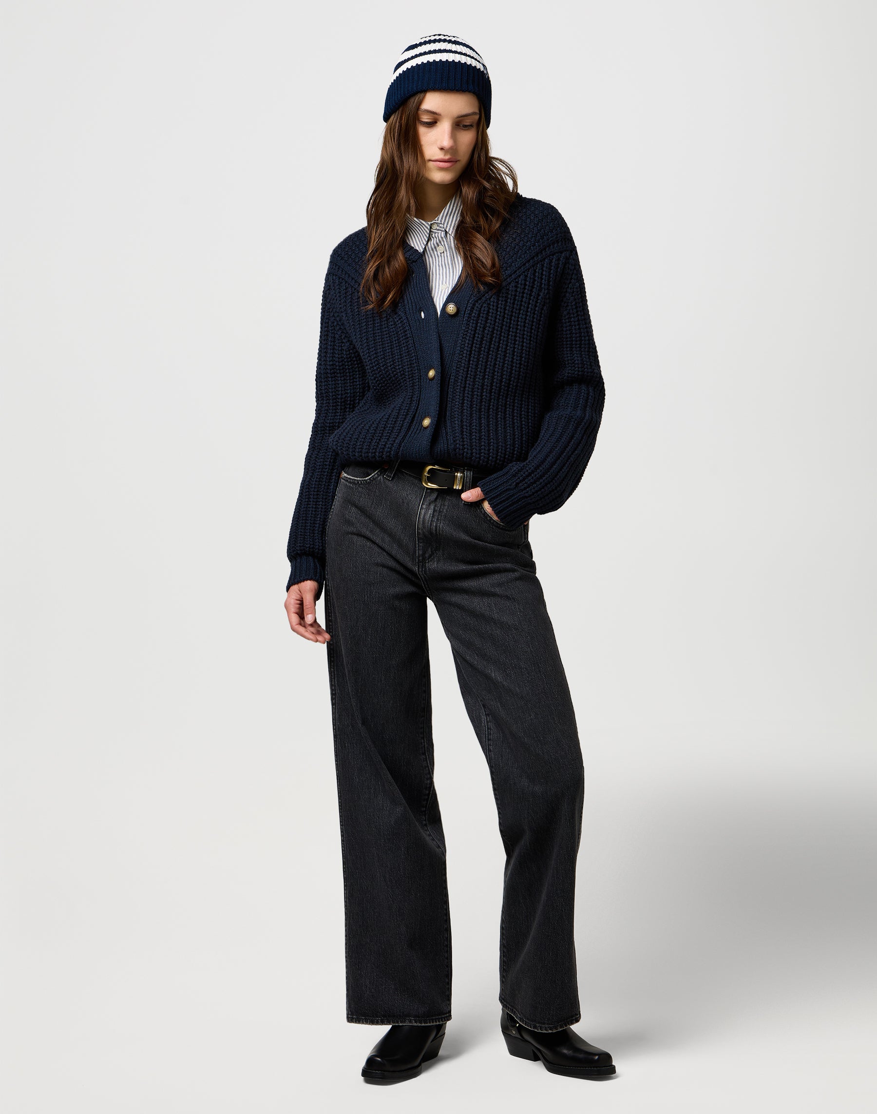 Berretto a righe con cappuccio blu scuro Wrangler