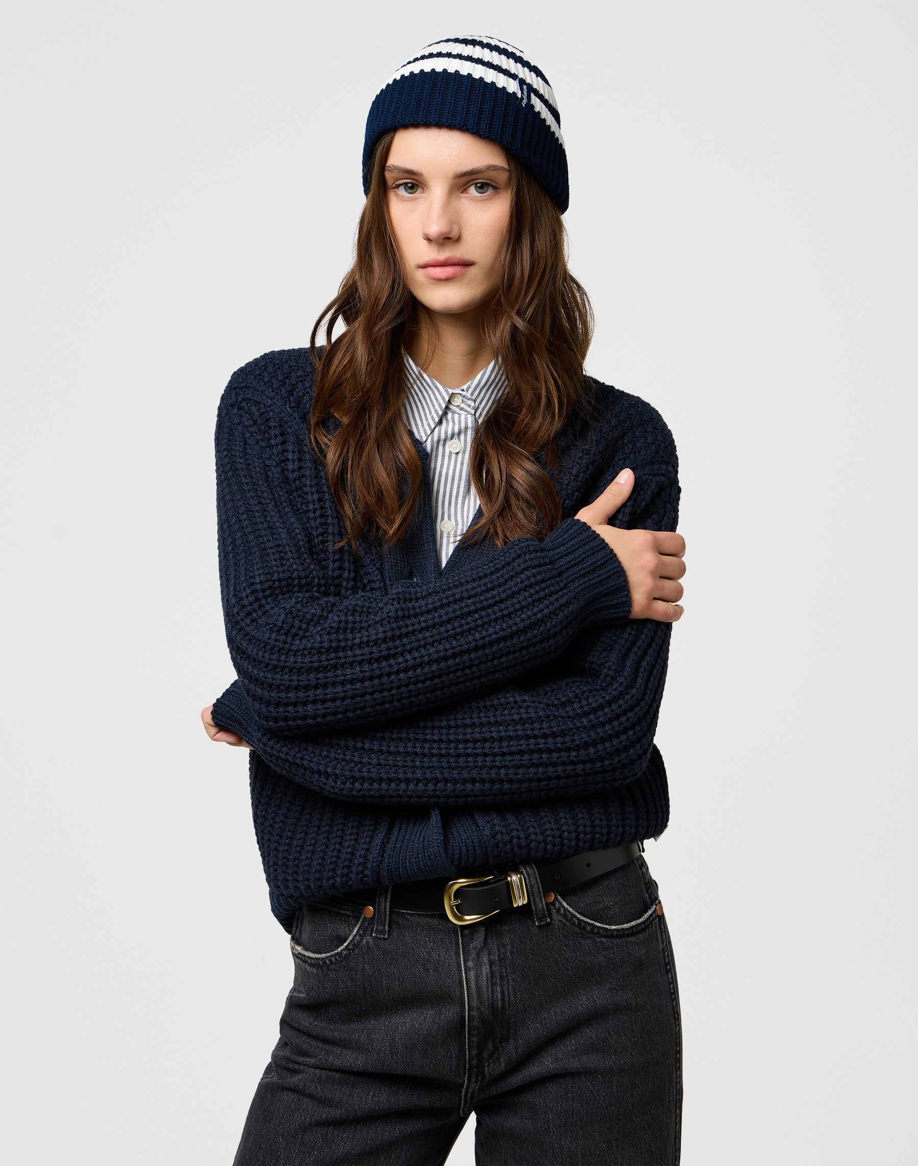 Berretto a righe con cappuccio blu scuro Wrangler