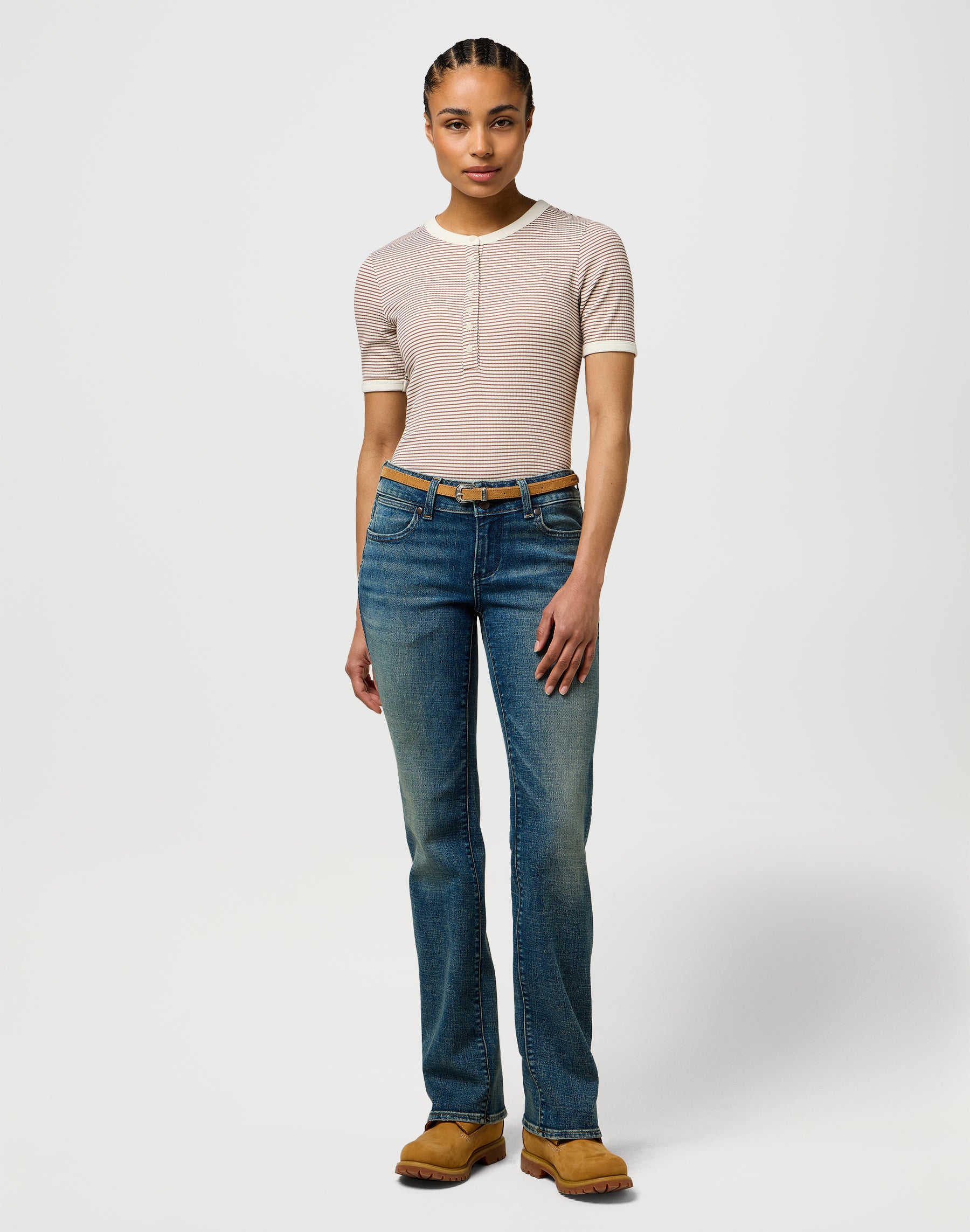 Cintura Western sottile in cammello Cintura Wrangler
