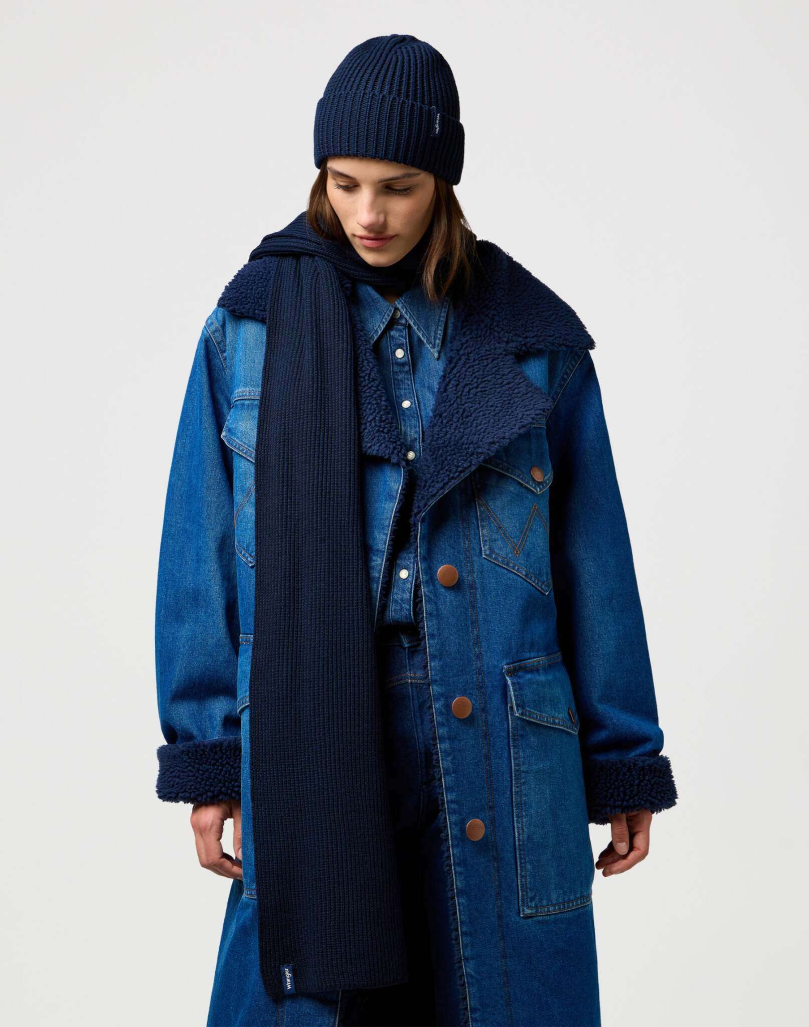 Set di sciarpe e berretti in Marina scuro Sciarpe Wrangler