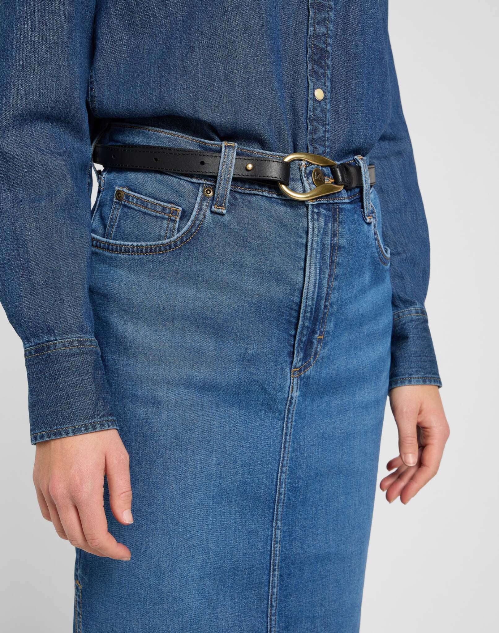 Cintura ad anello in nero Belt Lee