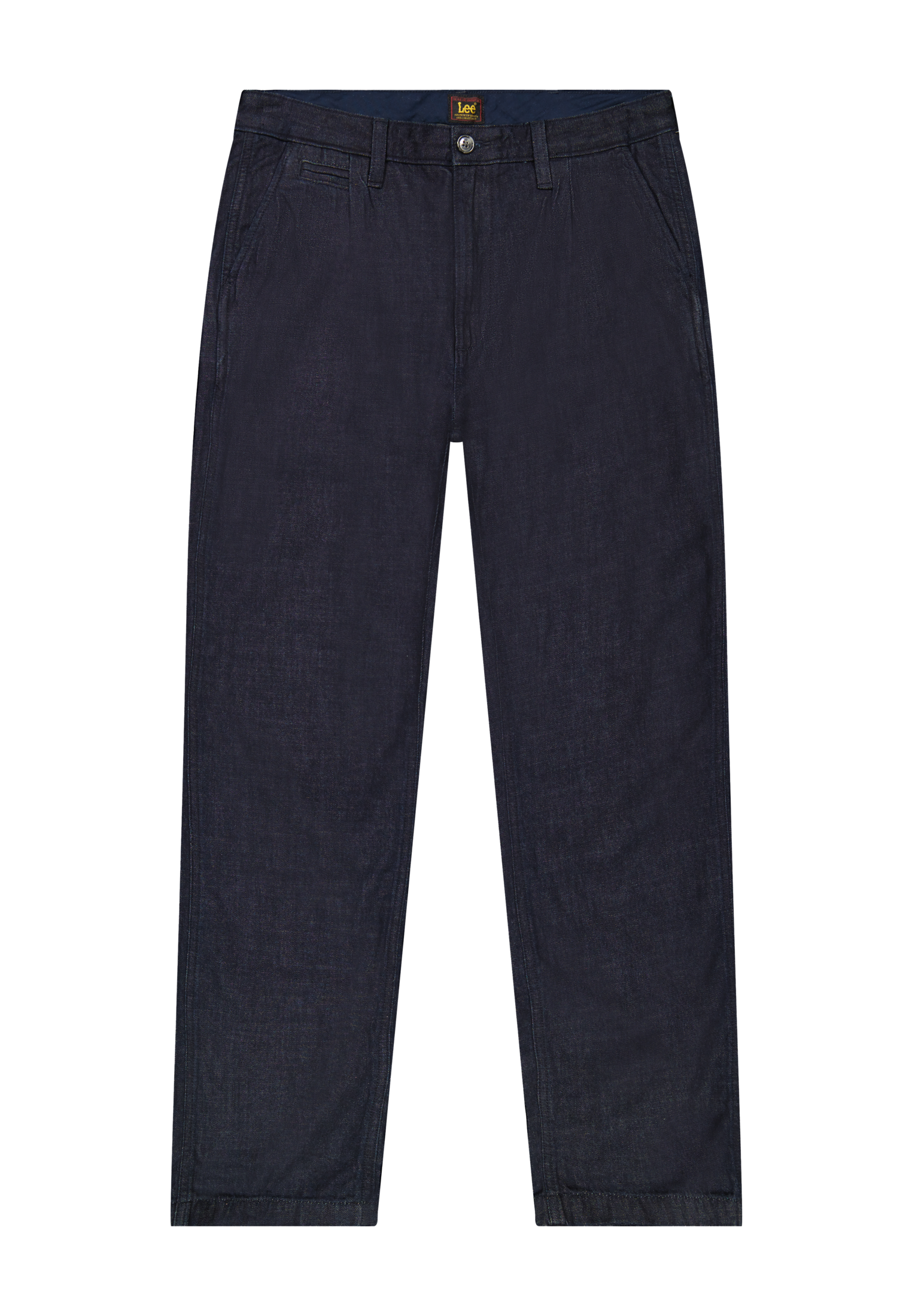 Pantaloni chino pieghettati in rinse