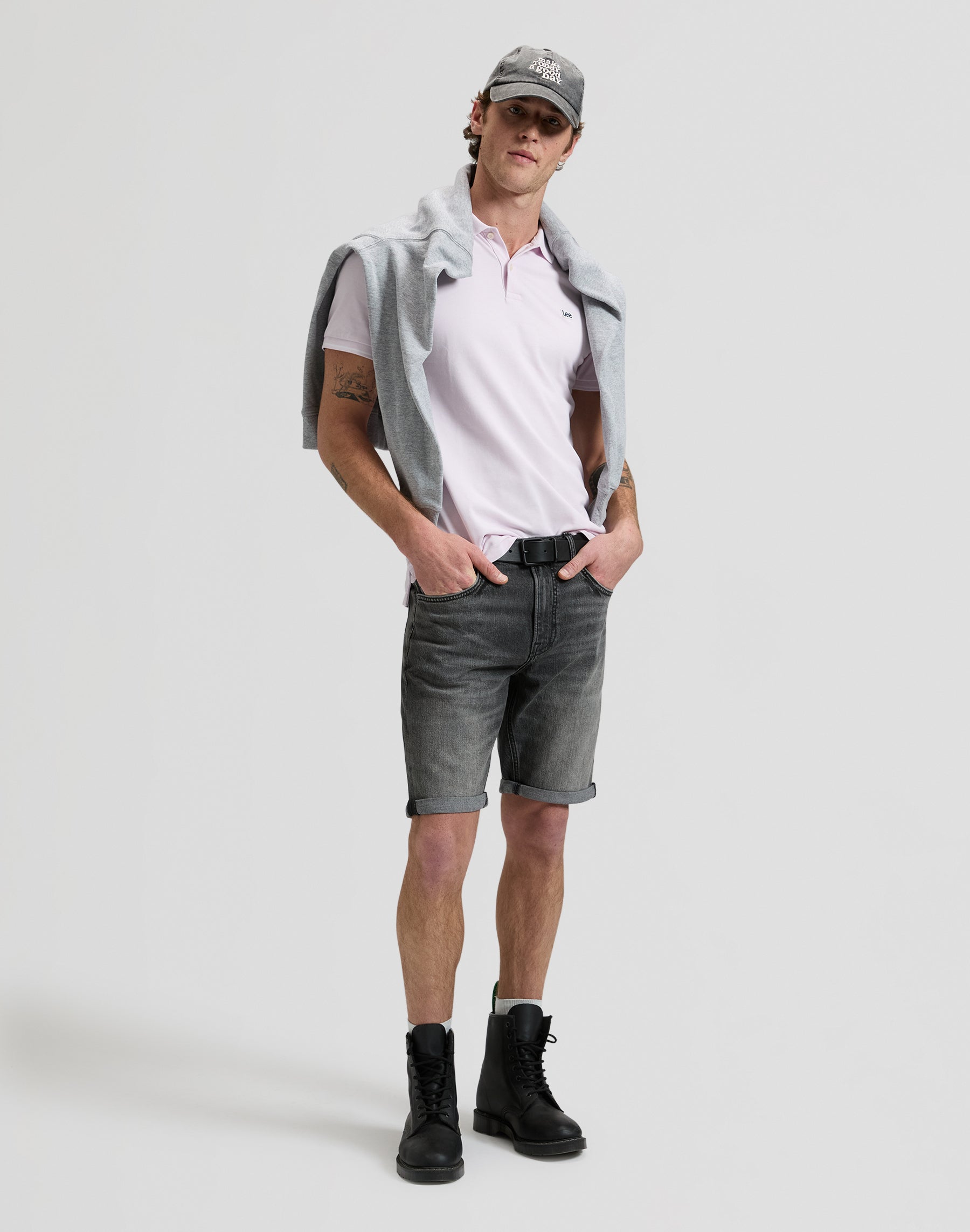 Polo Pique in rosa ghiaccio chiaro