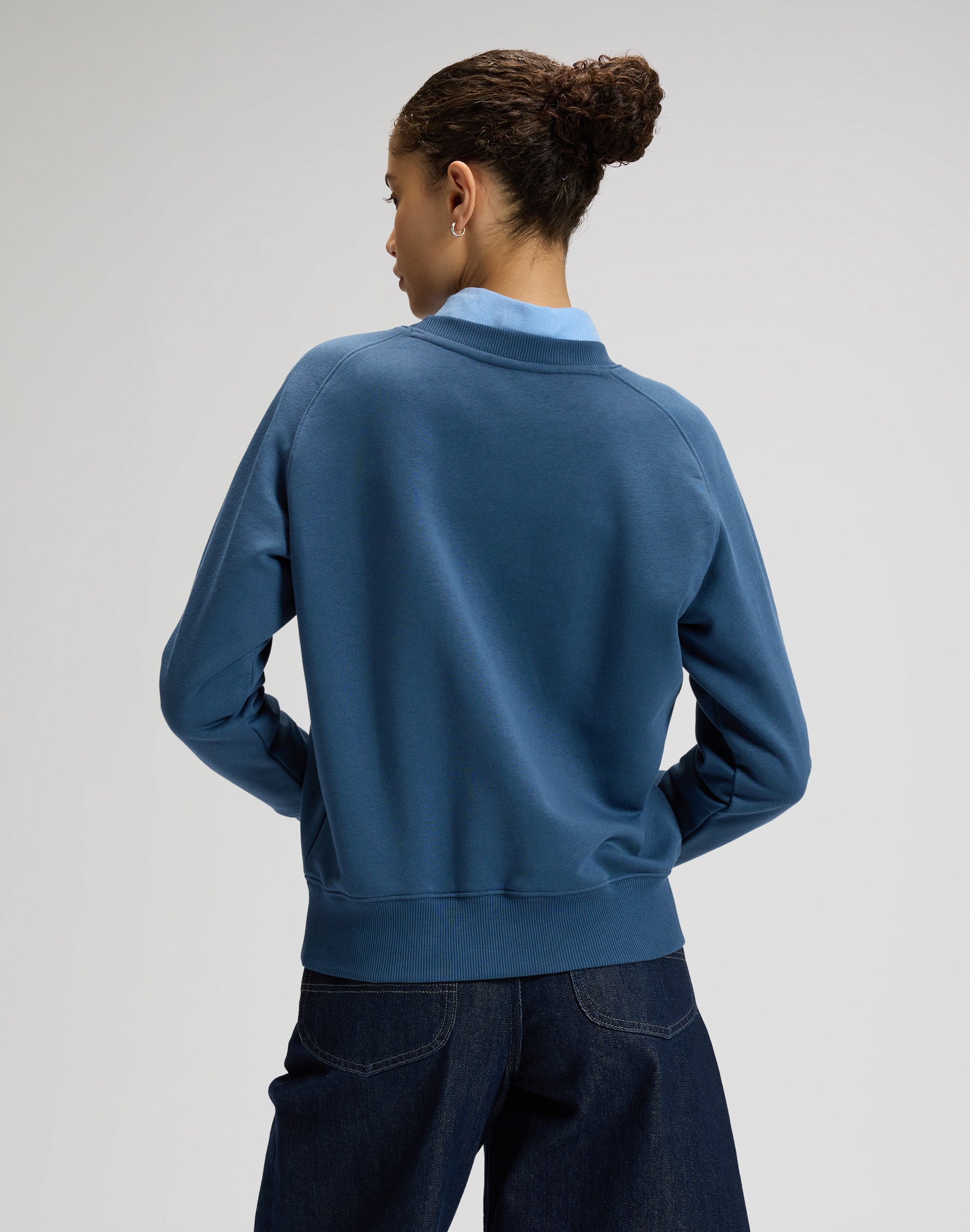 Felpa Raglan Crew in blu accademia