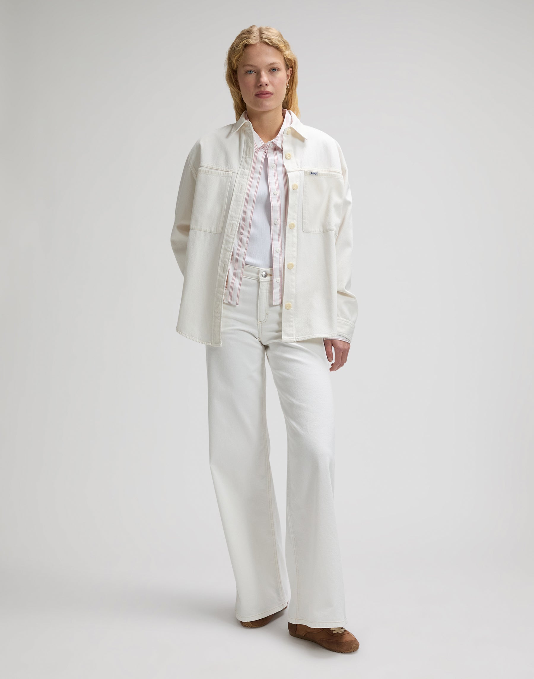 Camicia Utility Overshirt in Powder White Camicie Lee