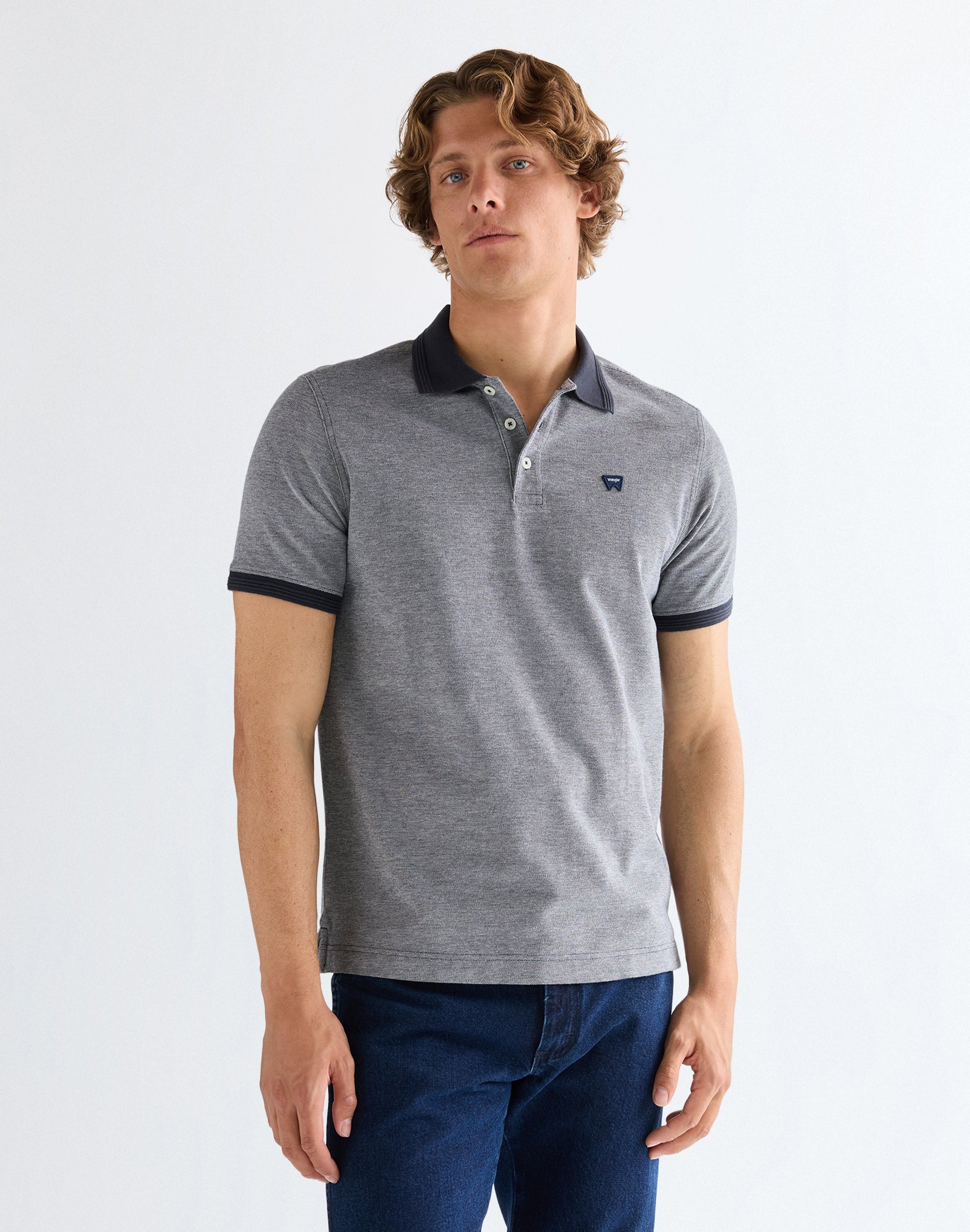 Polo raffinata in blu navy scuro