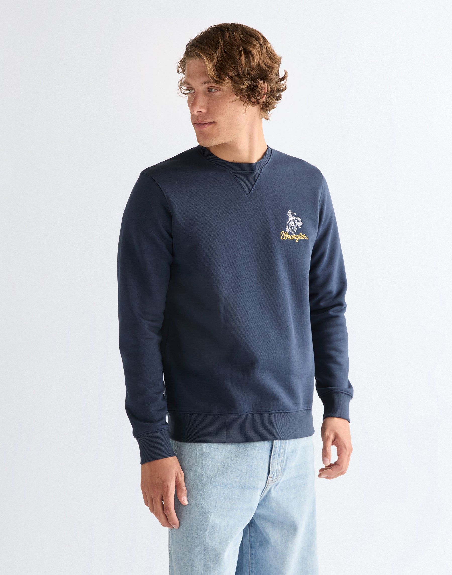 Maglia con ricamo in blu navy