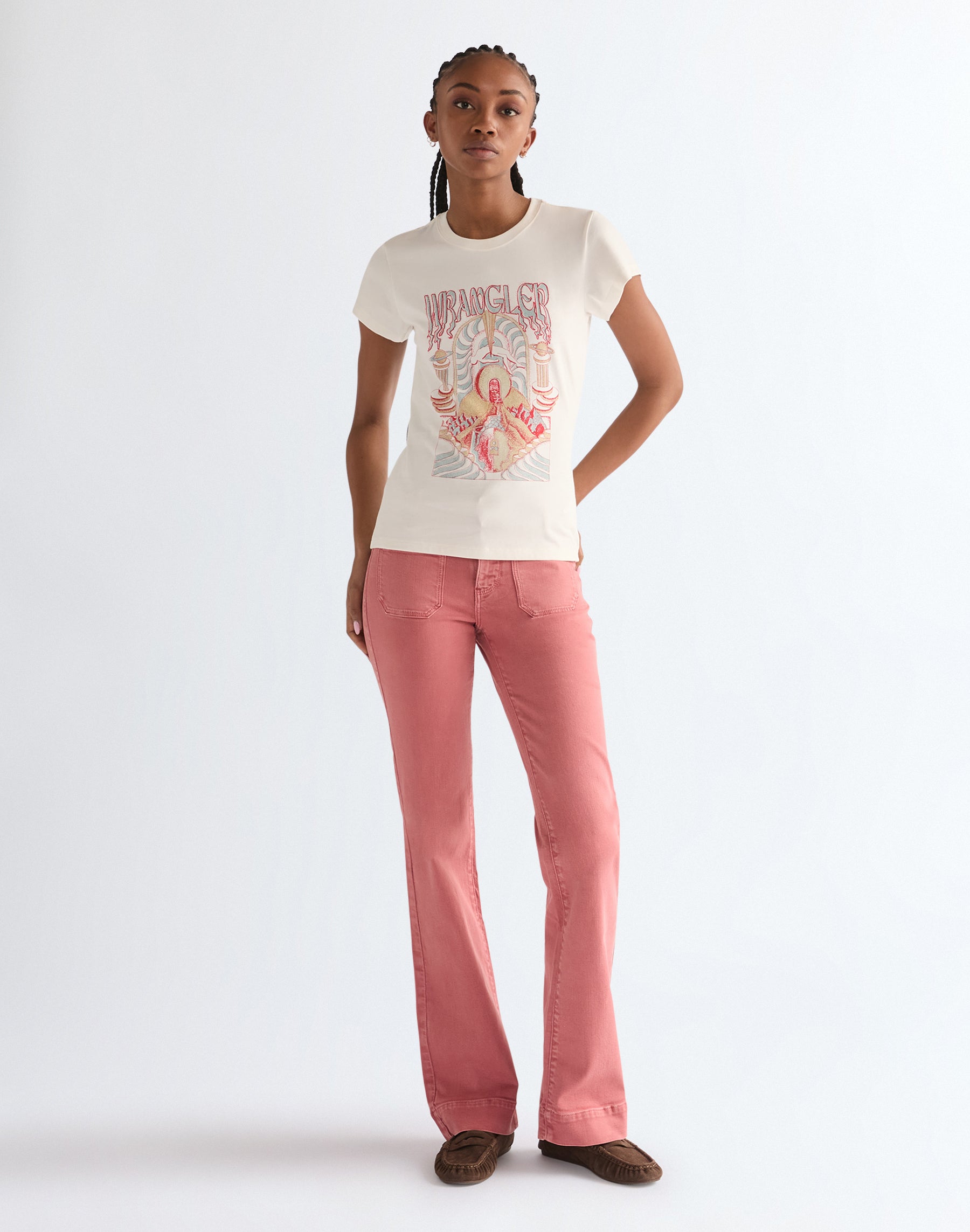 Maglietta con fascia ristretta in bianco consumato Magliette Wrangler