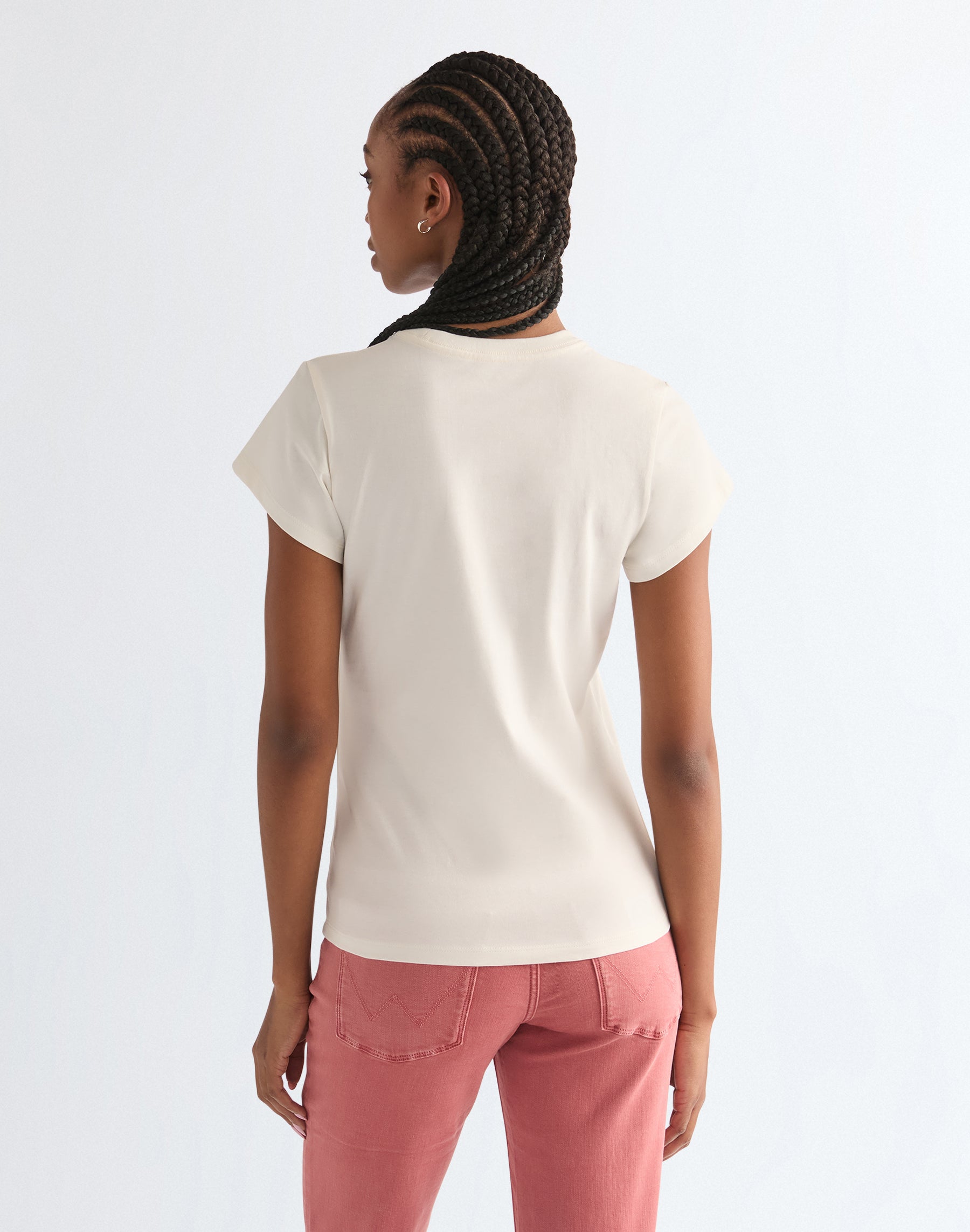 Maglietta con fascia ristretta in bianco consumato Magliette Wrangler