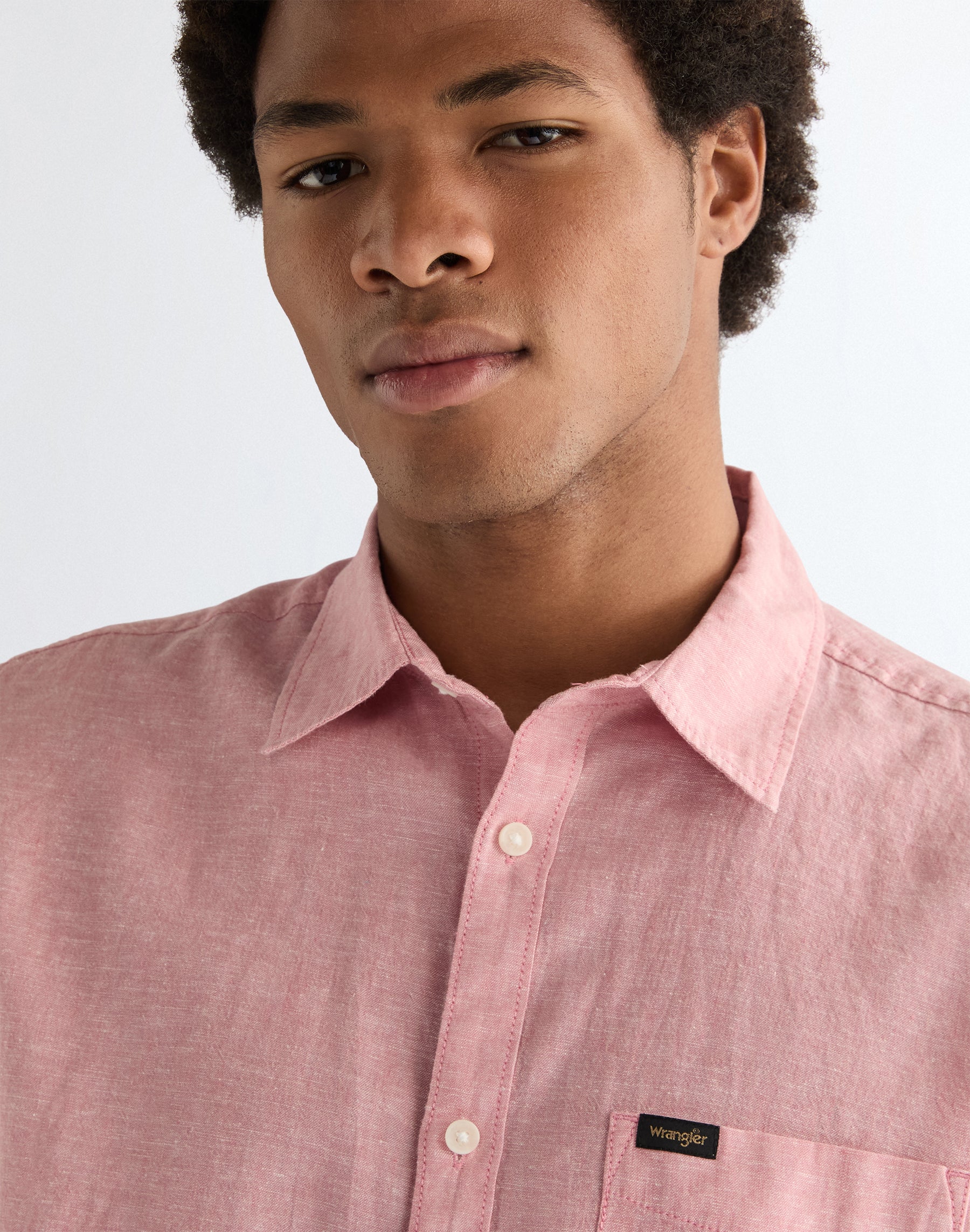 Camicia a maniche corte con 1 taschino in rosa antico Camicie Wrangler