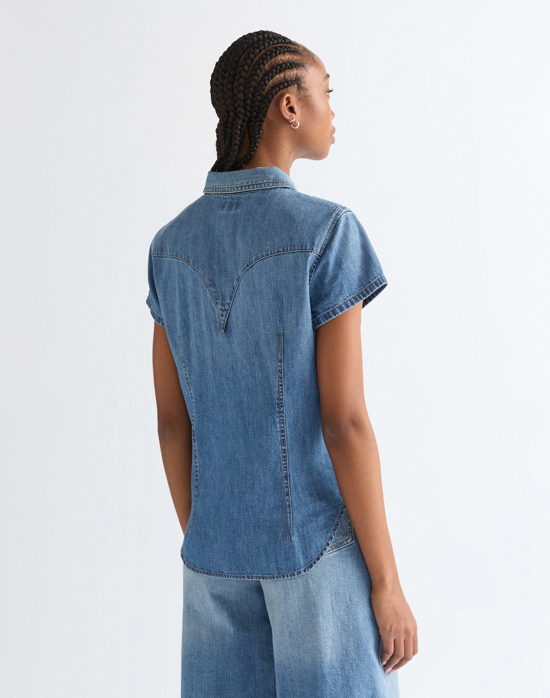 Camicia Western stilizzata a maniche corte Western Hazy Horizon