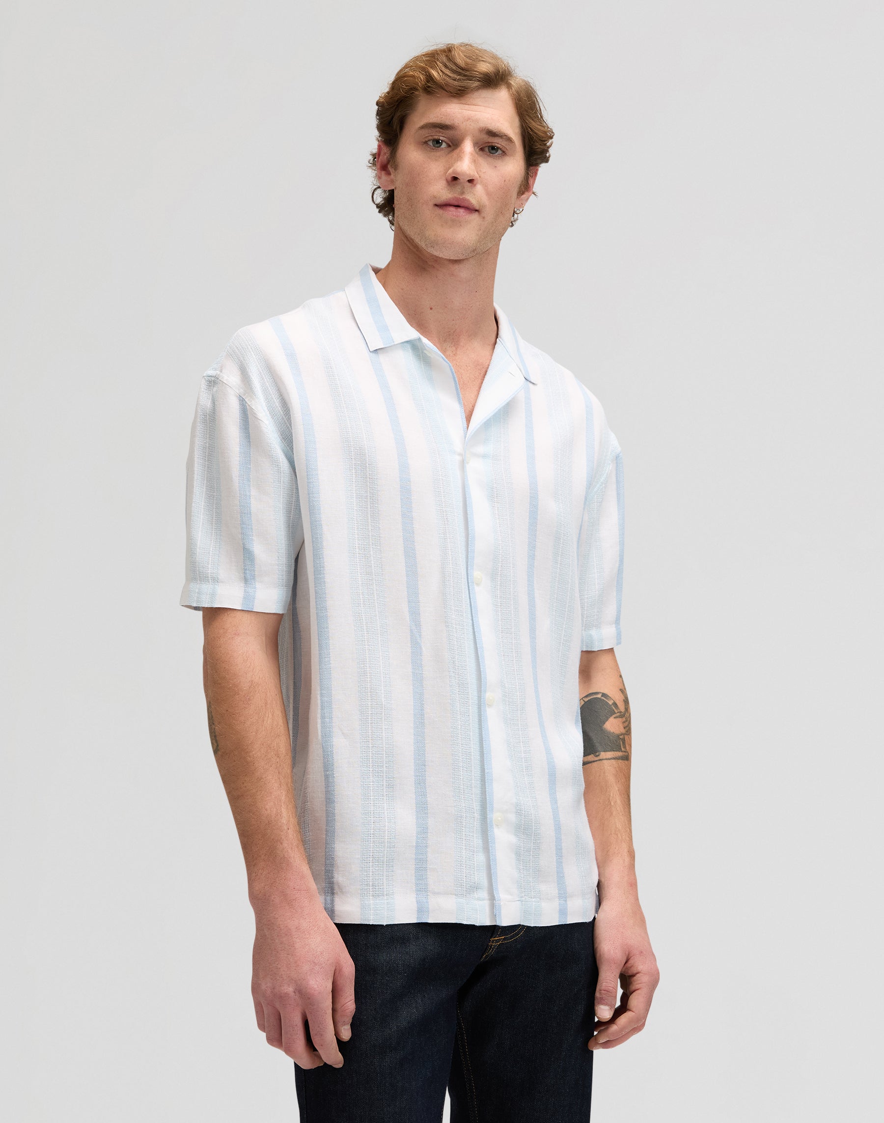 Camicia Rlx Resort in Beau Blue Stripe Camicie Lee