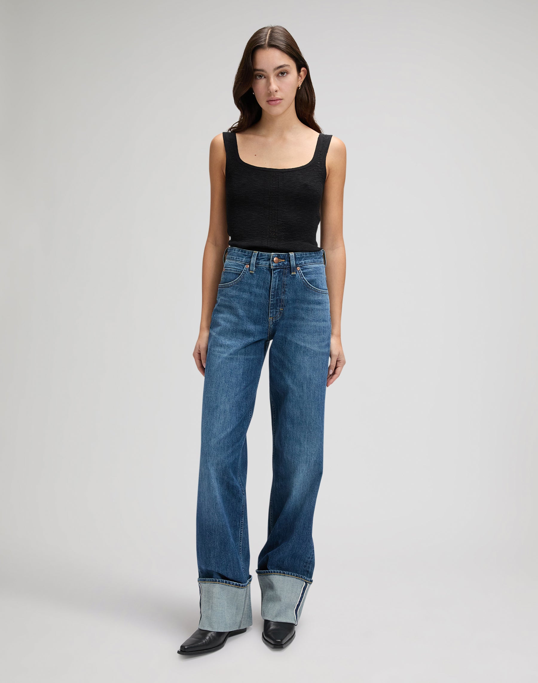 Canotta lavorata a maglia in nero