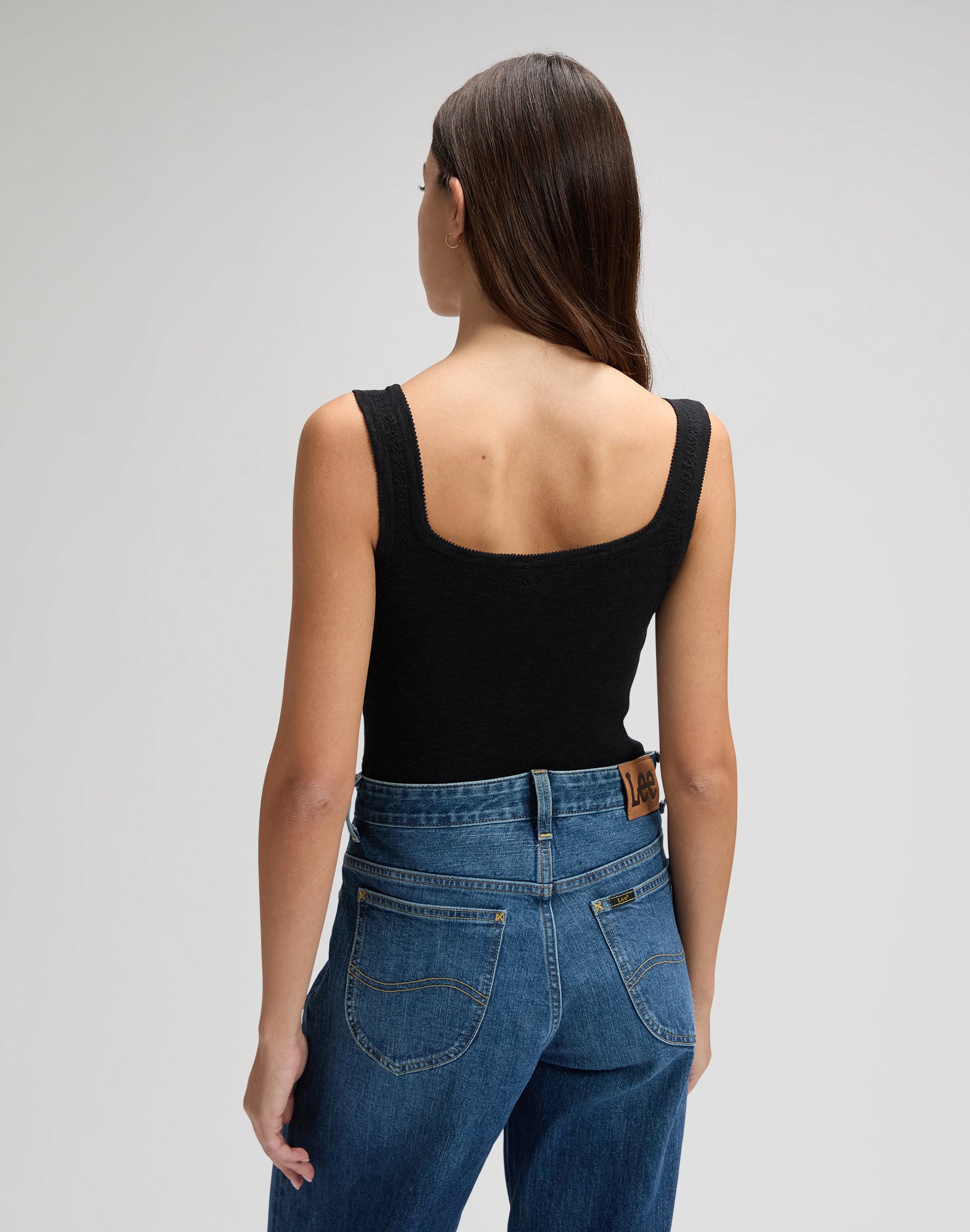 Canotta lavorata a maglia in nero