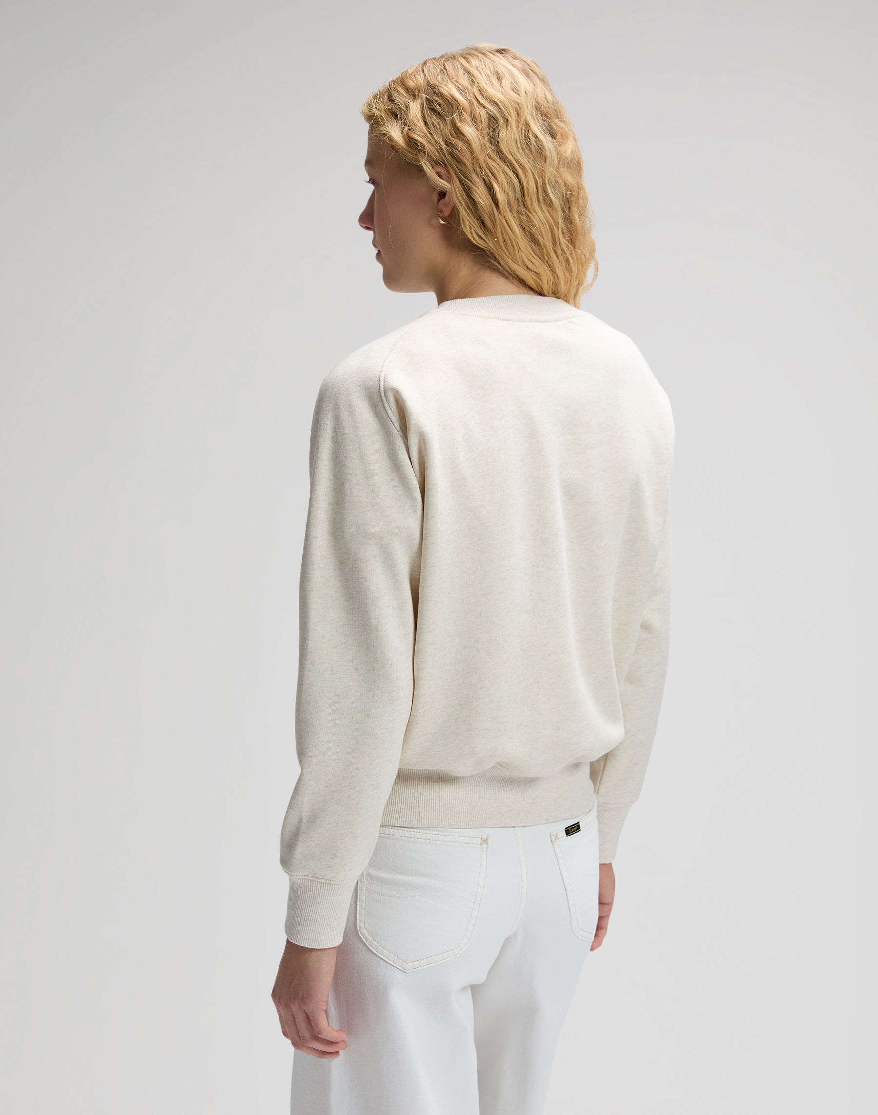 Felpa Raglan Crew in Ecru Heather