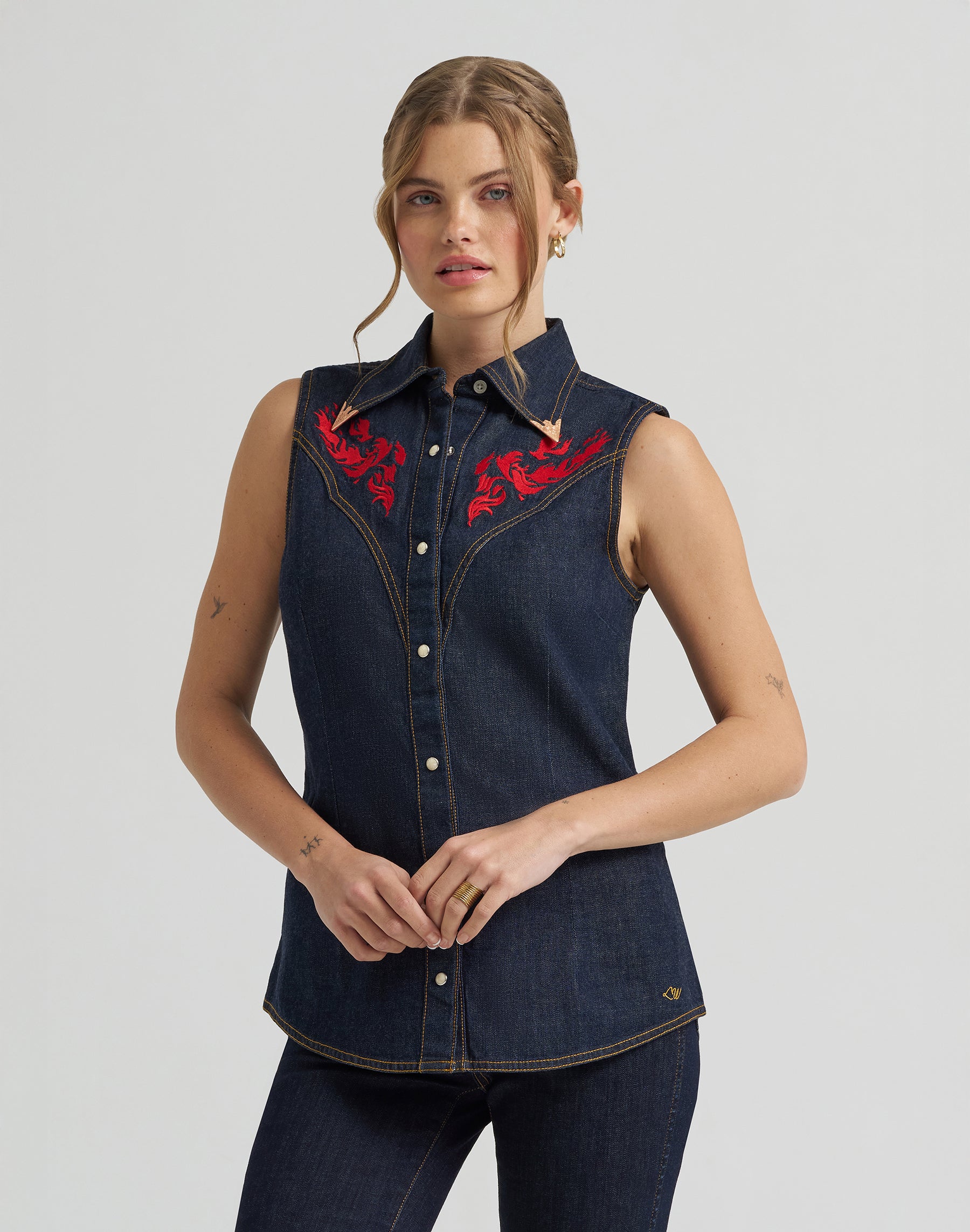 Camicia senza maniche in Rinse Camicie Wrangler