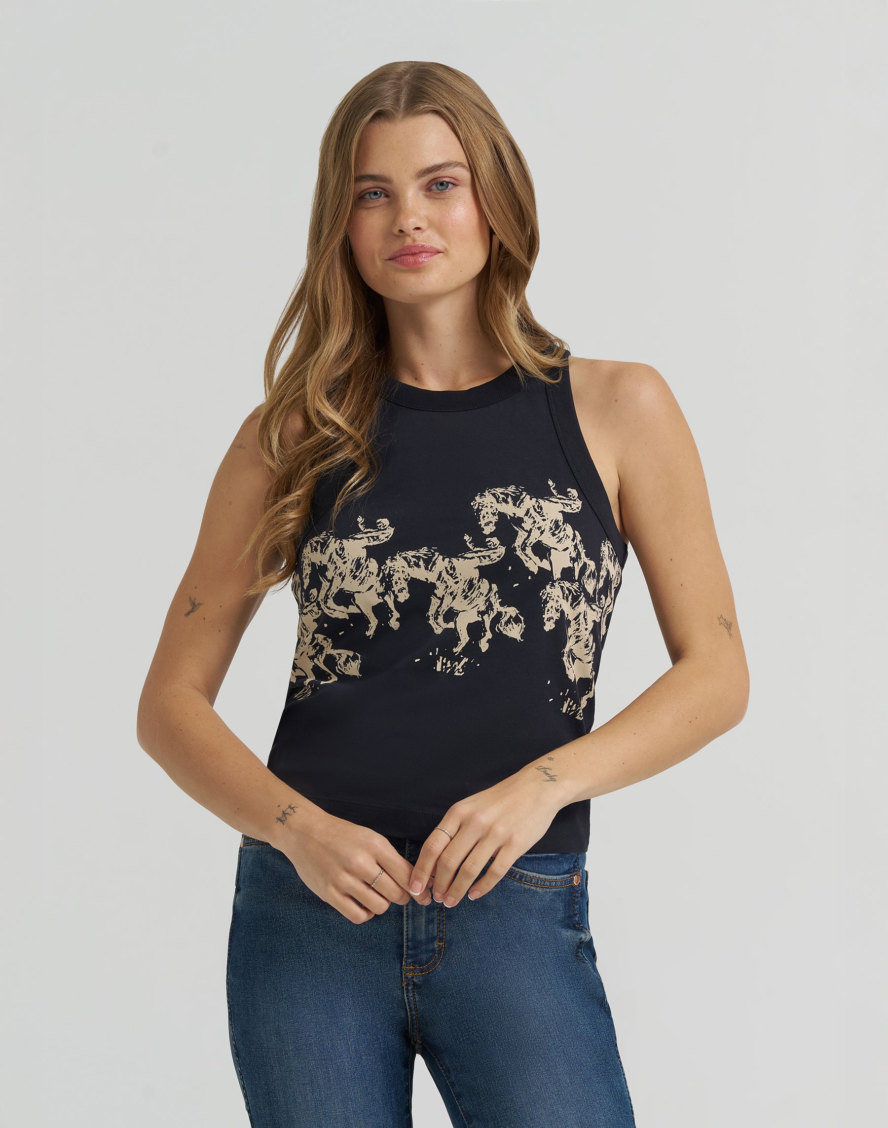 Maglietta Cowboy Tank in nero Wrangler