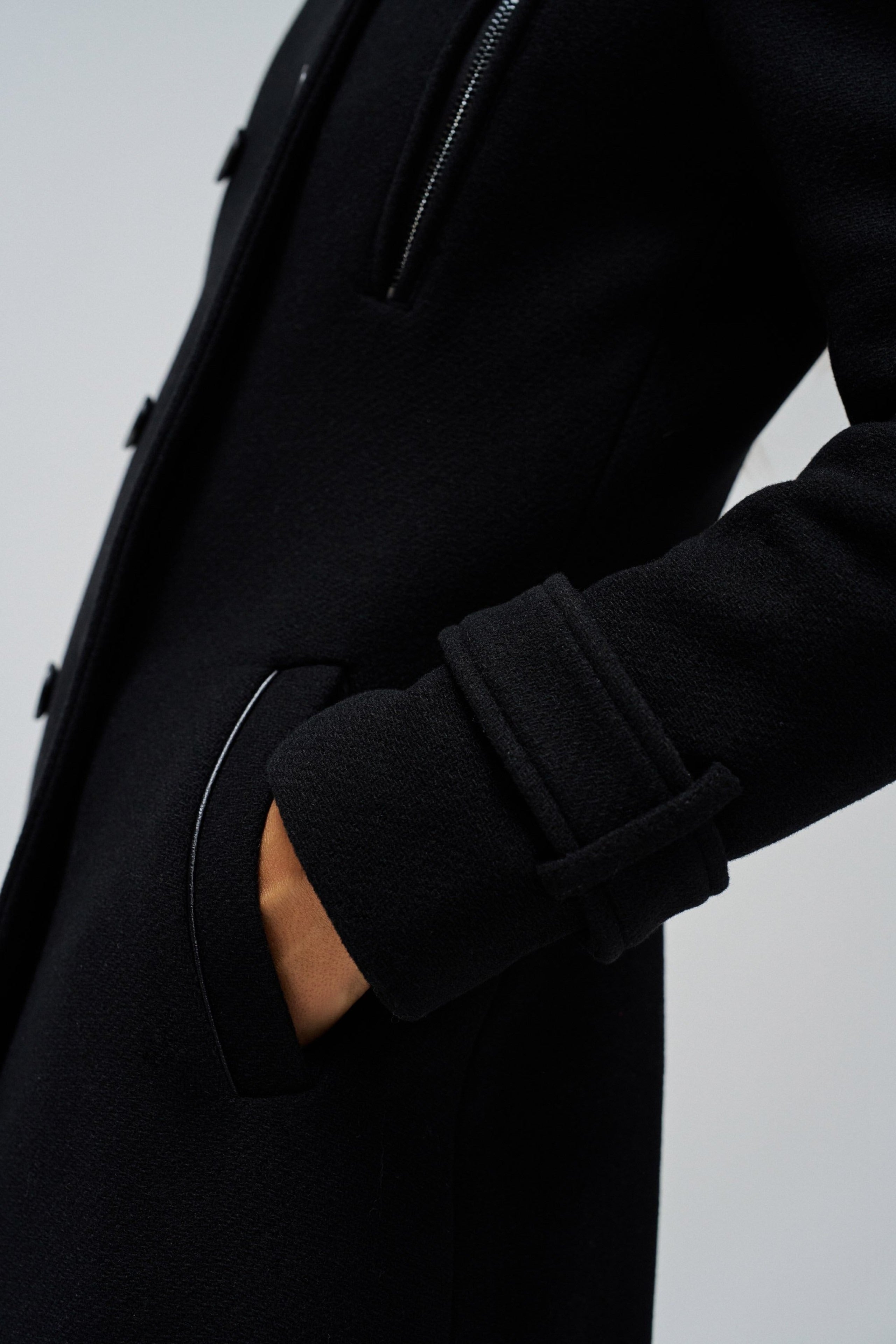 Cappotto lungo in lana Grace in nero Salsa Jeans