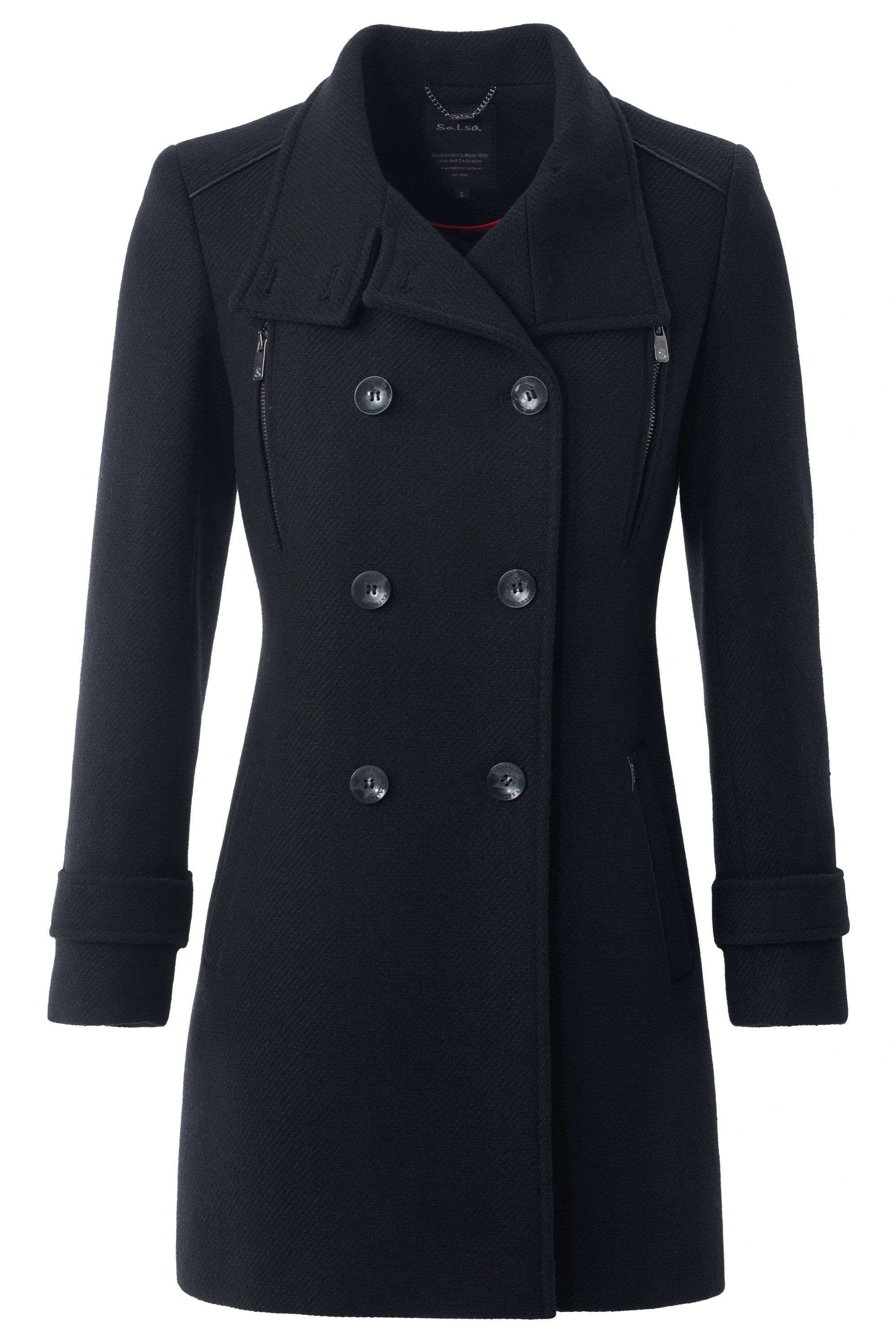 Cappotto lungo in lana Grace in nero Salsa Jeans