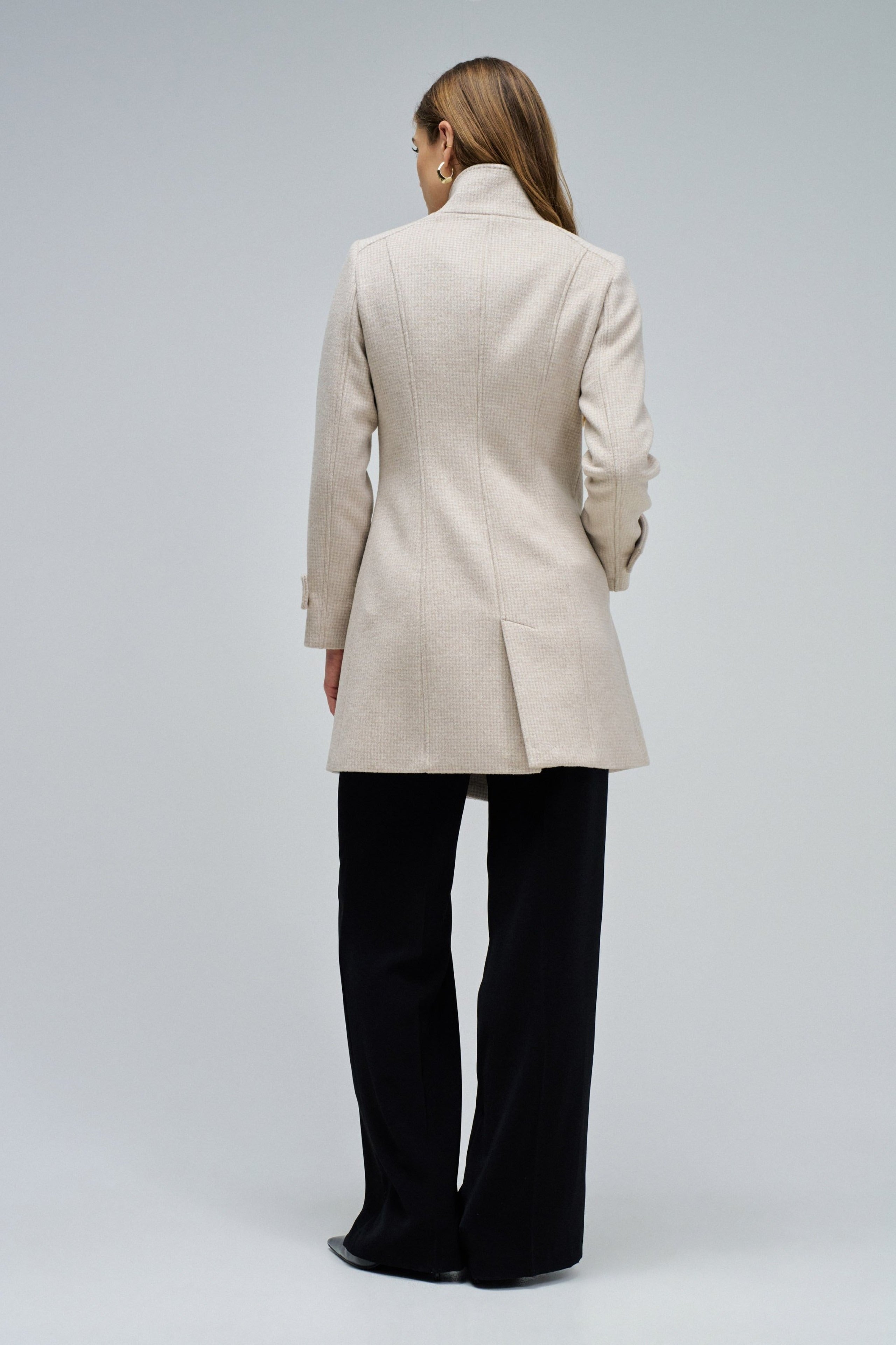 Cappotto lungo in lana Grace in beige chiaro V1 Giacche Salsa Jeans