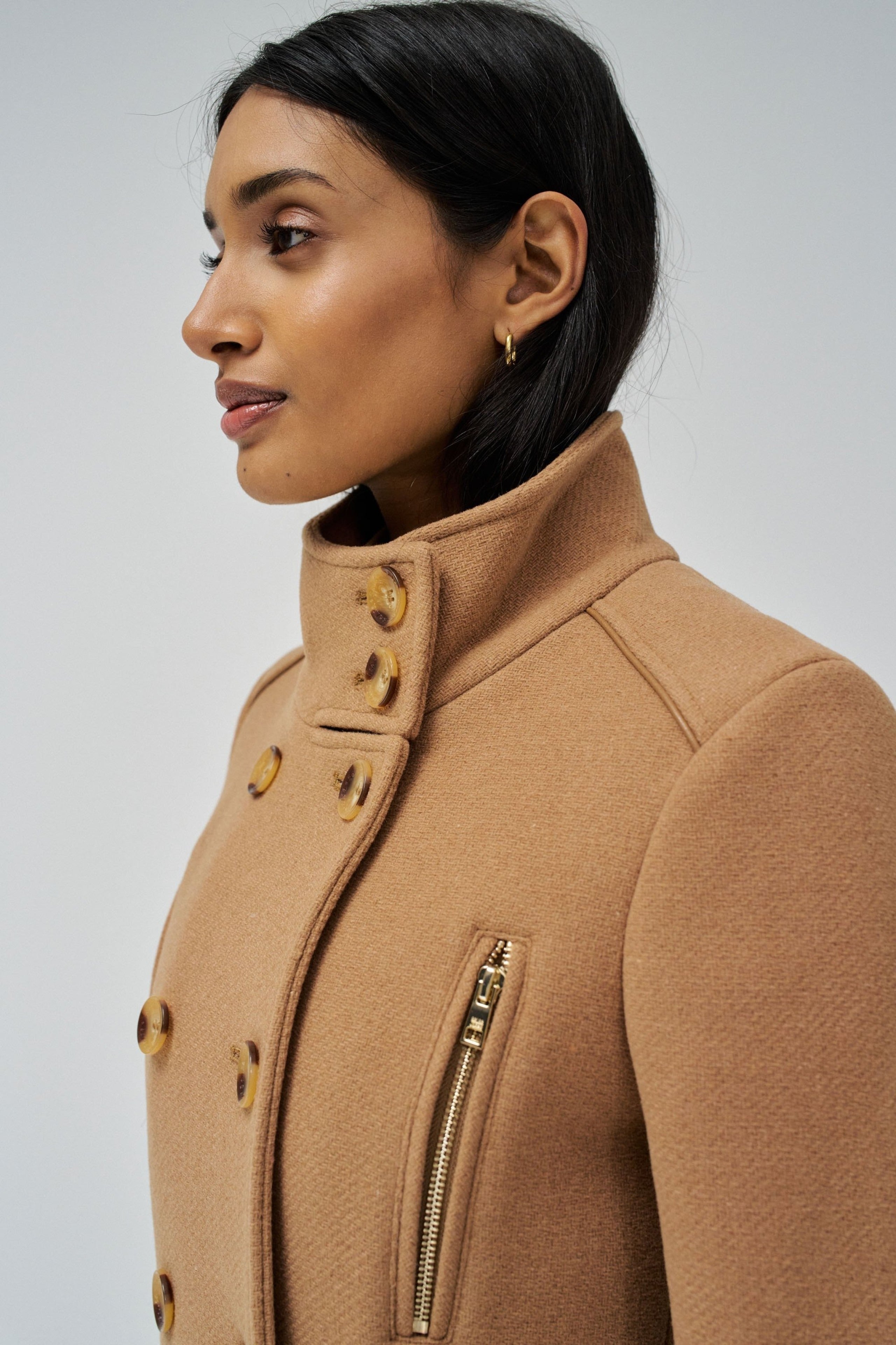 Cappotto lungo in lana Grace di colore beige medio Salsa Jeans