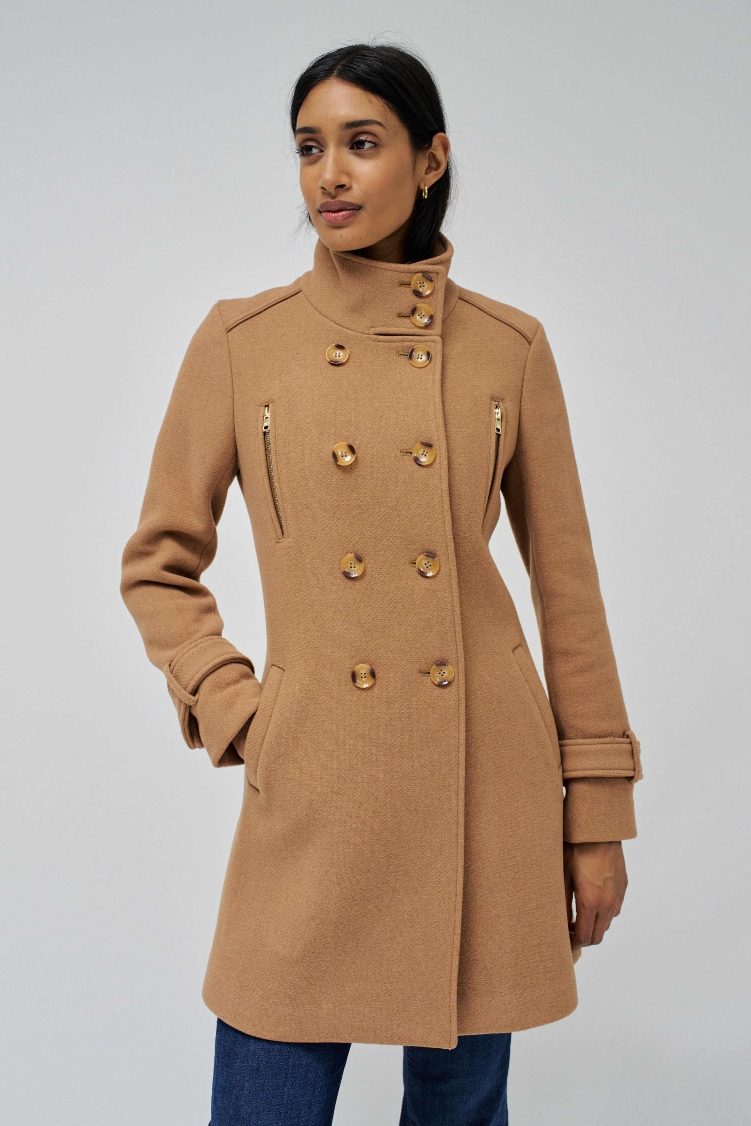 Cappotto lungo in lana Grace di colore beige medio Salsa Jeans