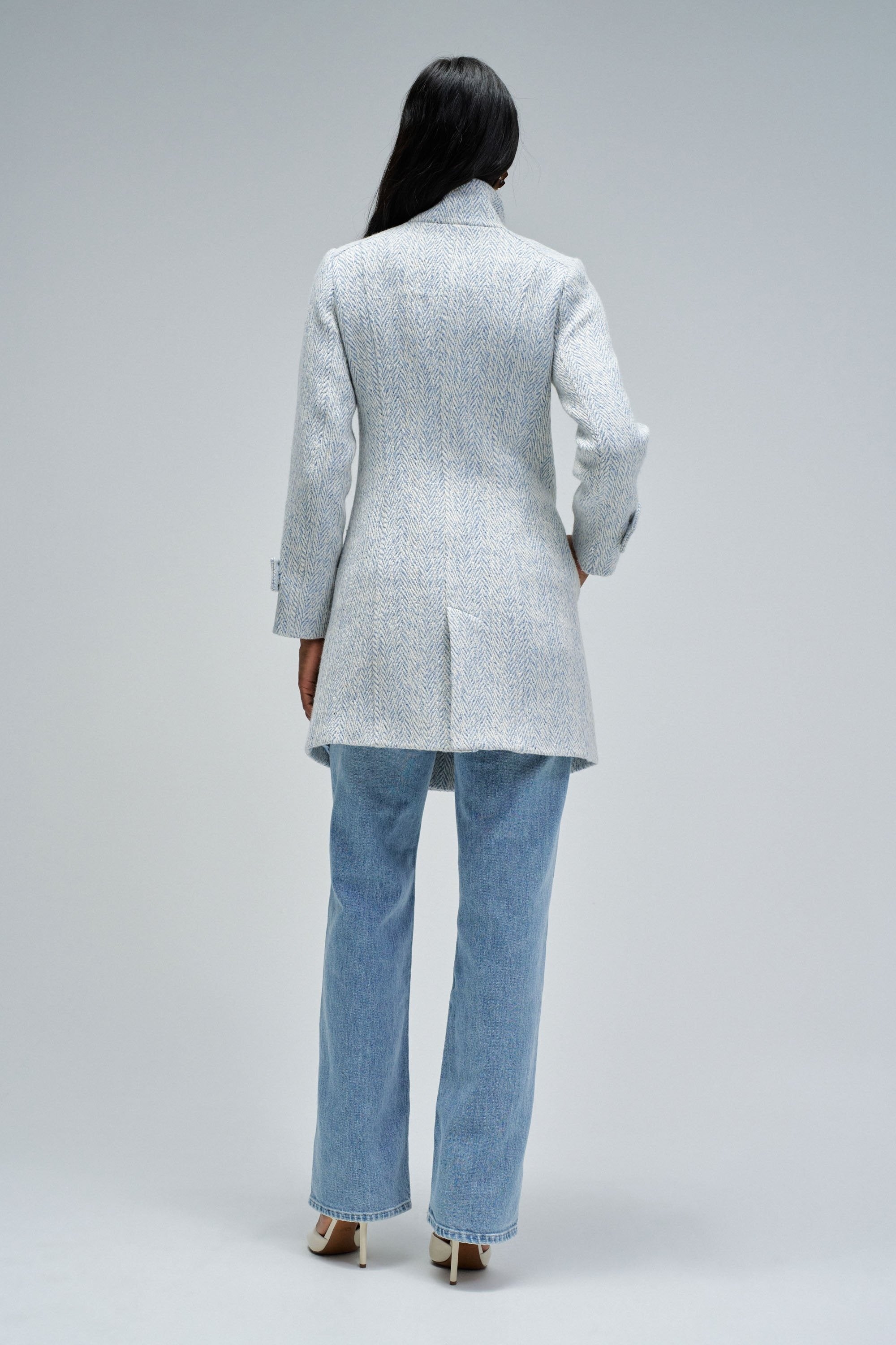 Cappotto lungo in lana Grace in azzurro V1 Giacche Salsa Jeans