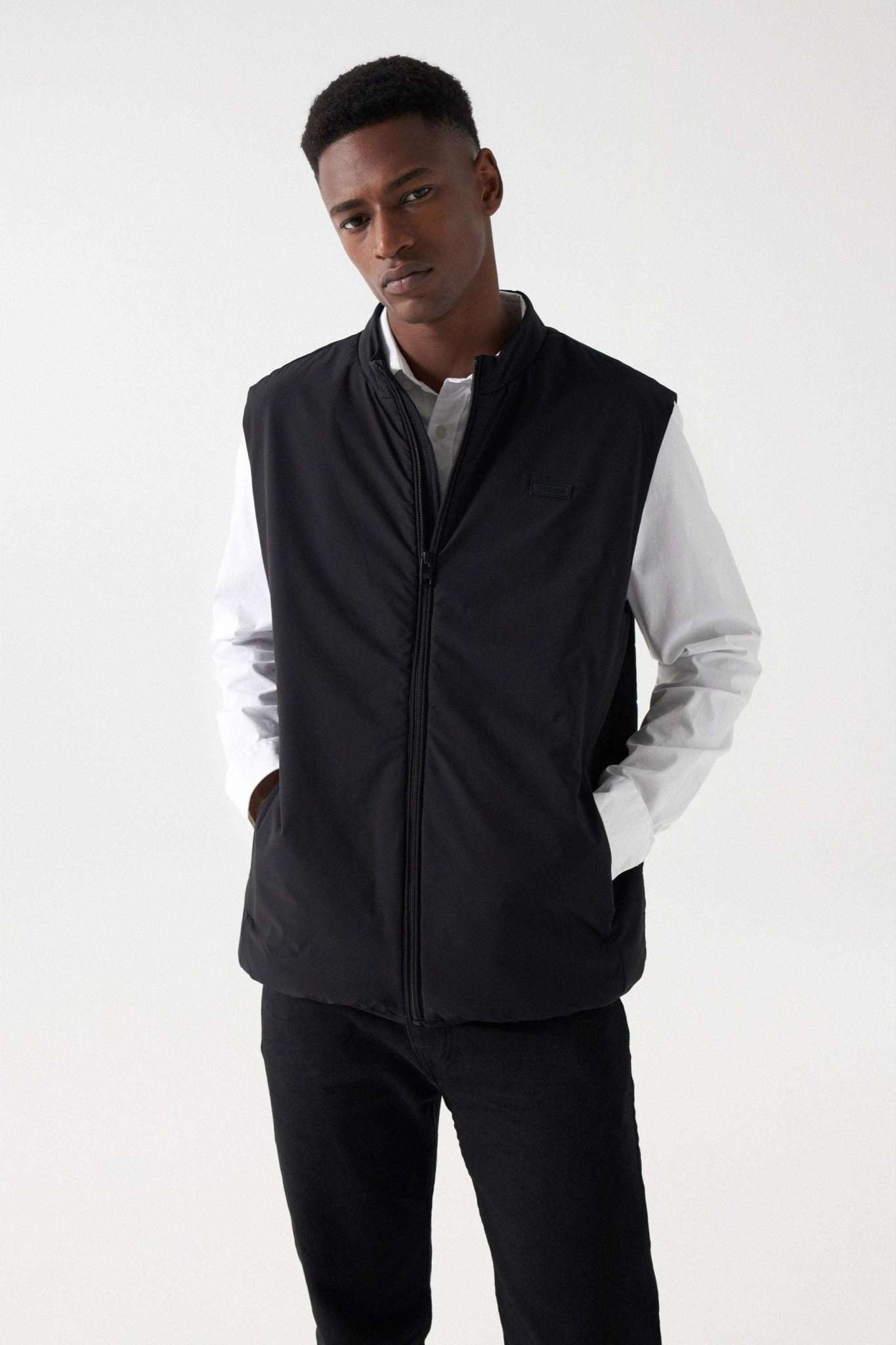 Gilet imbottito in nero Giacche Salsa Jeans   