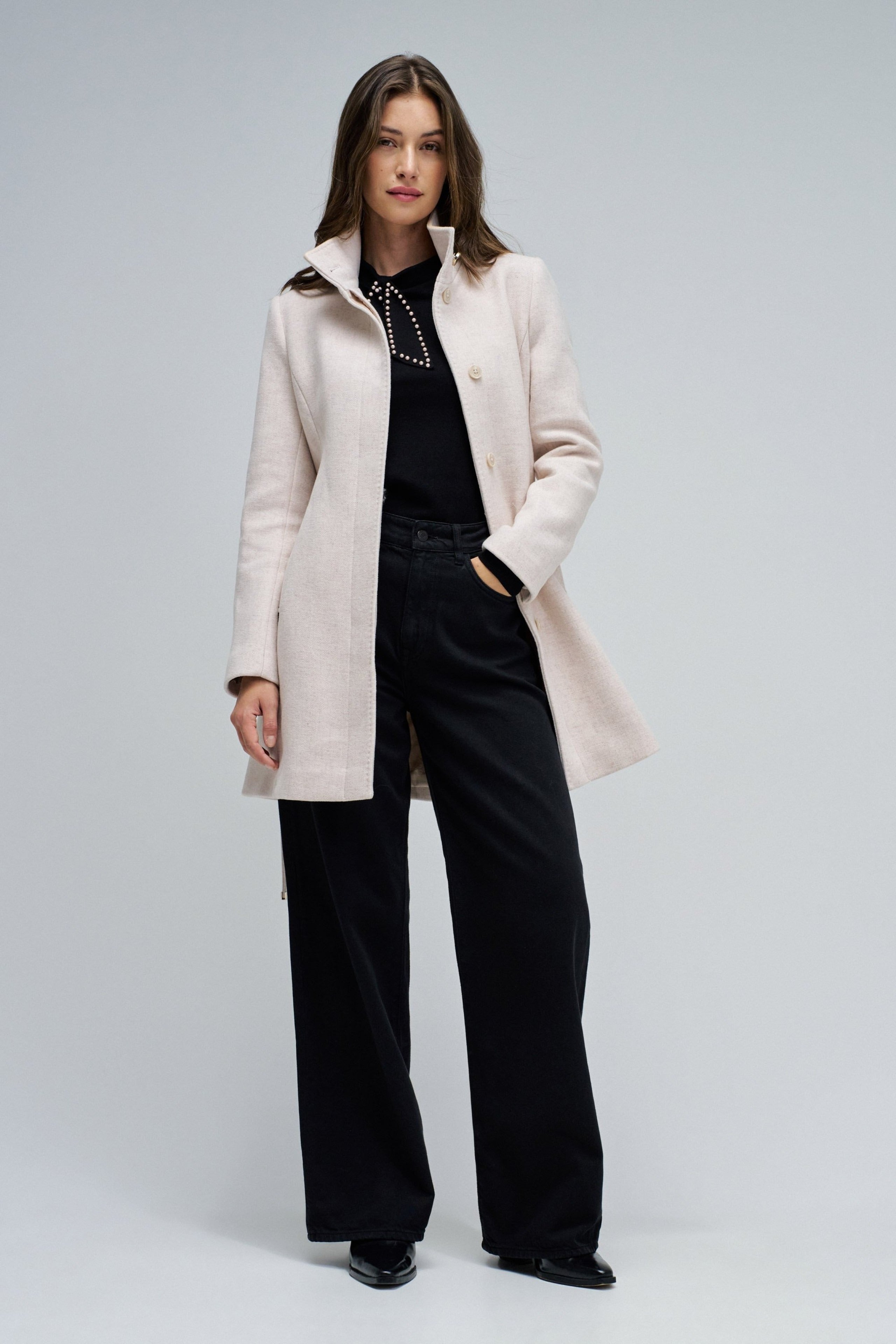 Il cappotto di lana rivisitato in beige chiaro V1 Giacche Salsa Jeans