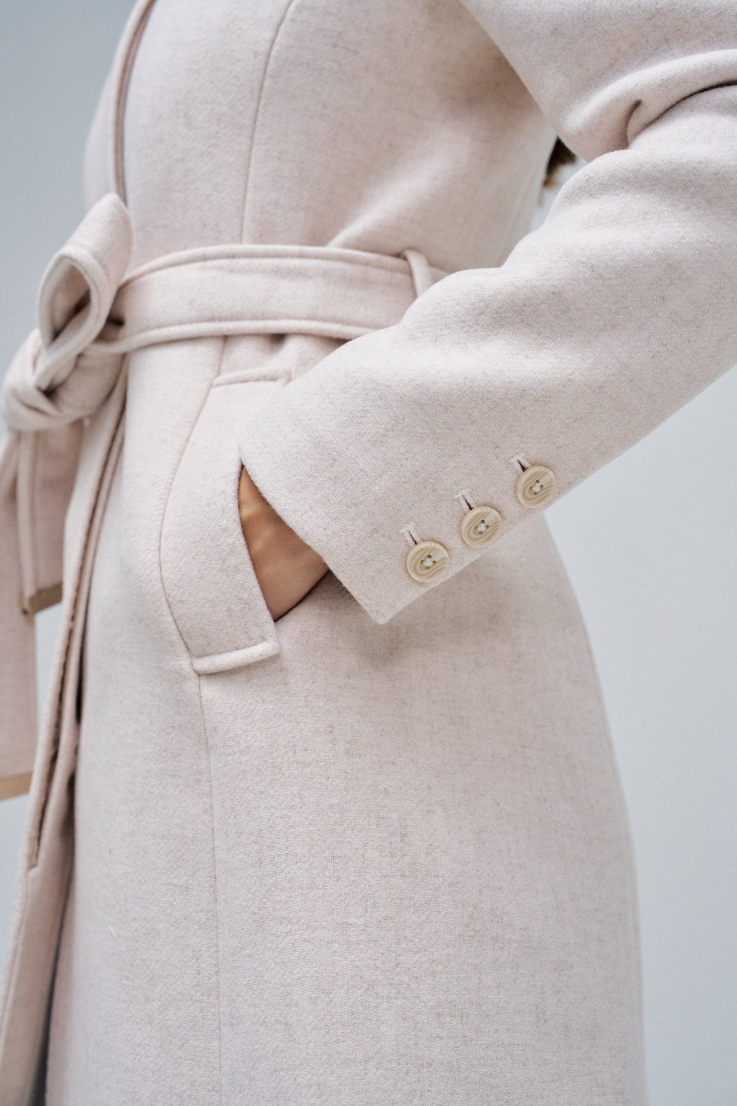 Il cappotto di lana rivisitato in beige chiaro V1 Giacche Salsa Jeans
