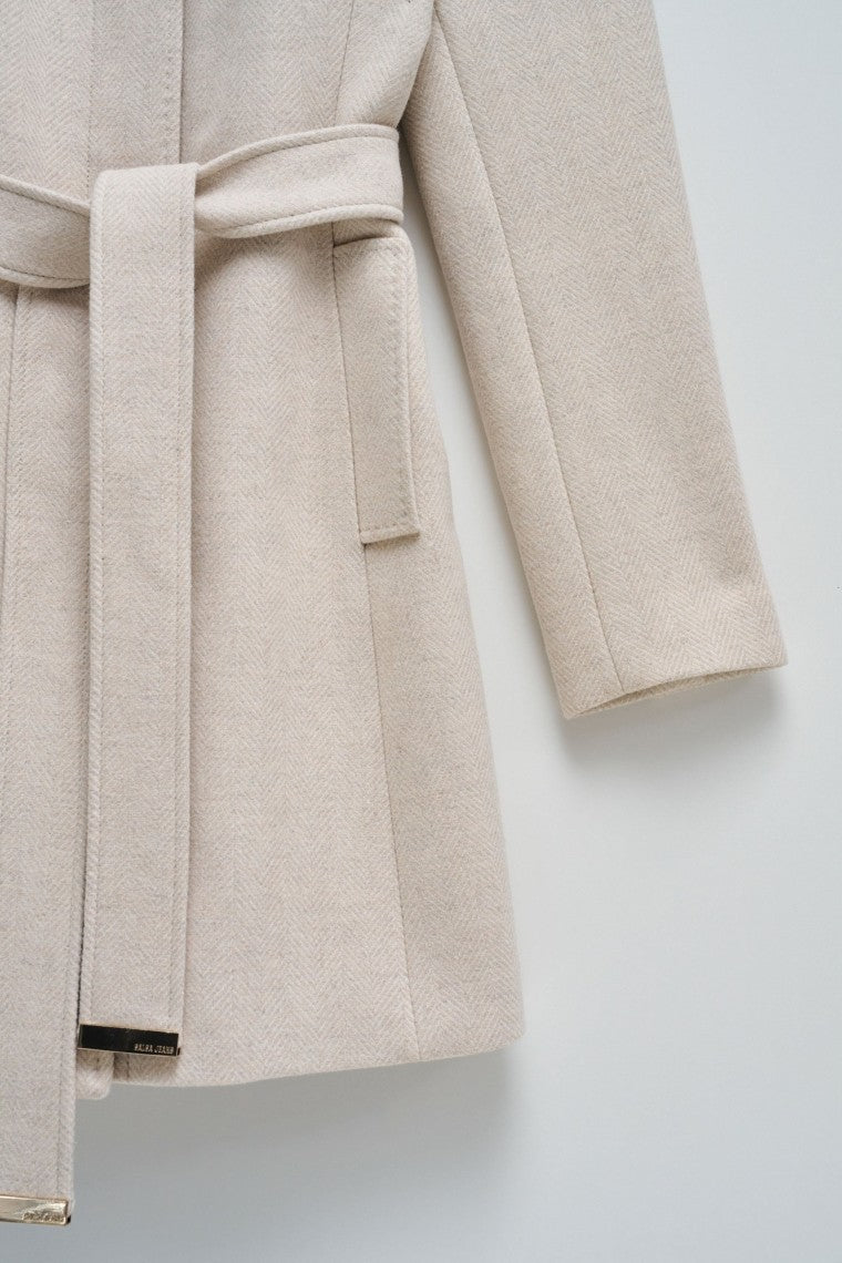 Il cappotto di lana rivisitato in beige medio V4 Jackets Salsa Jeans   