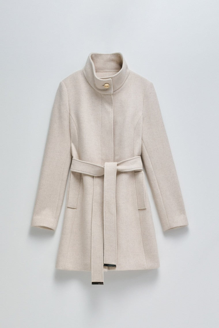 Il cappotto di lana rivisitato in beige medio V4 Jackets Salsa Jeans   