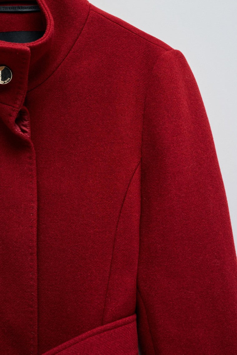 Il cappotto di lana rivisitato in rosso scuro V1 Jackets Salsa Jeans   