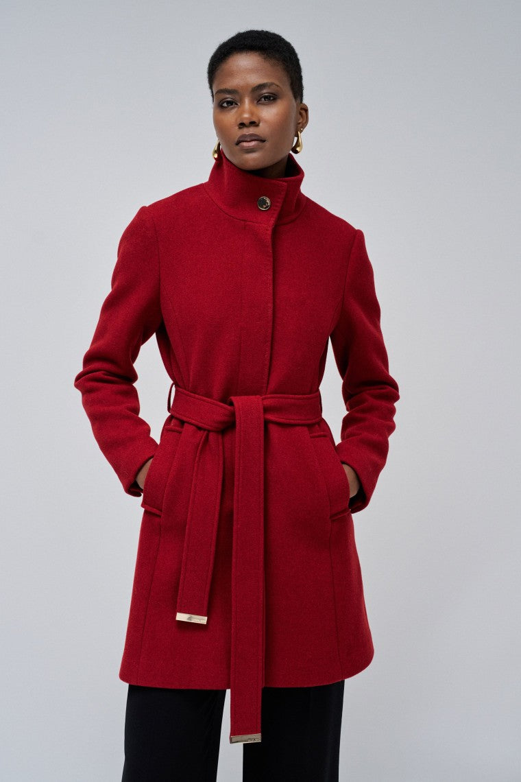 Il cappotto di lana rivisitato in rosso scuro V1 Jackets Salsa Jeans   